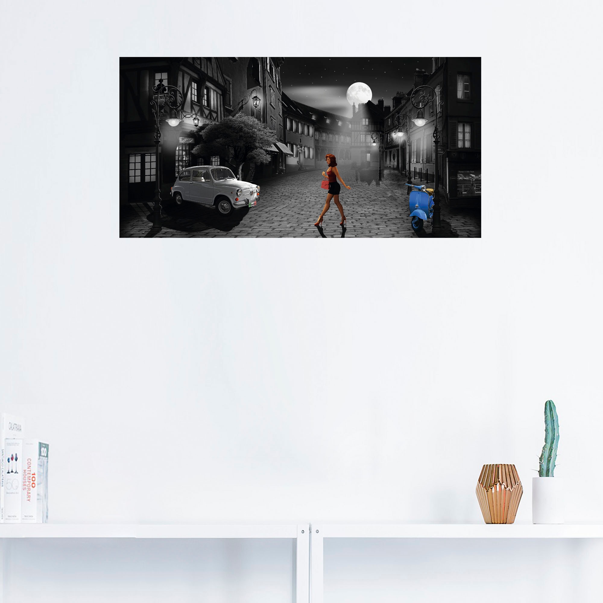 Artland Wandbild »Feierabend in bella Italia«, Frau, (1 St.), als Alubild, Outdoorbild, Leinwandbild, Poster, Wandaufkleber