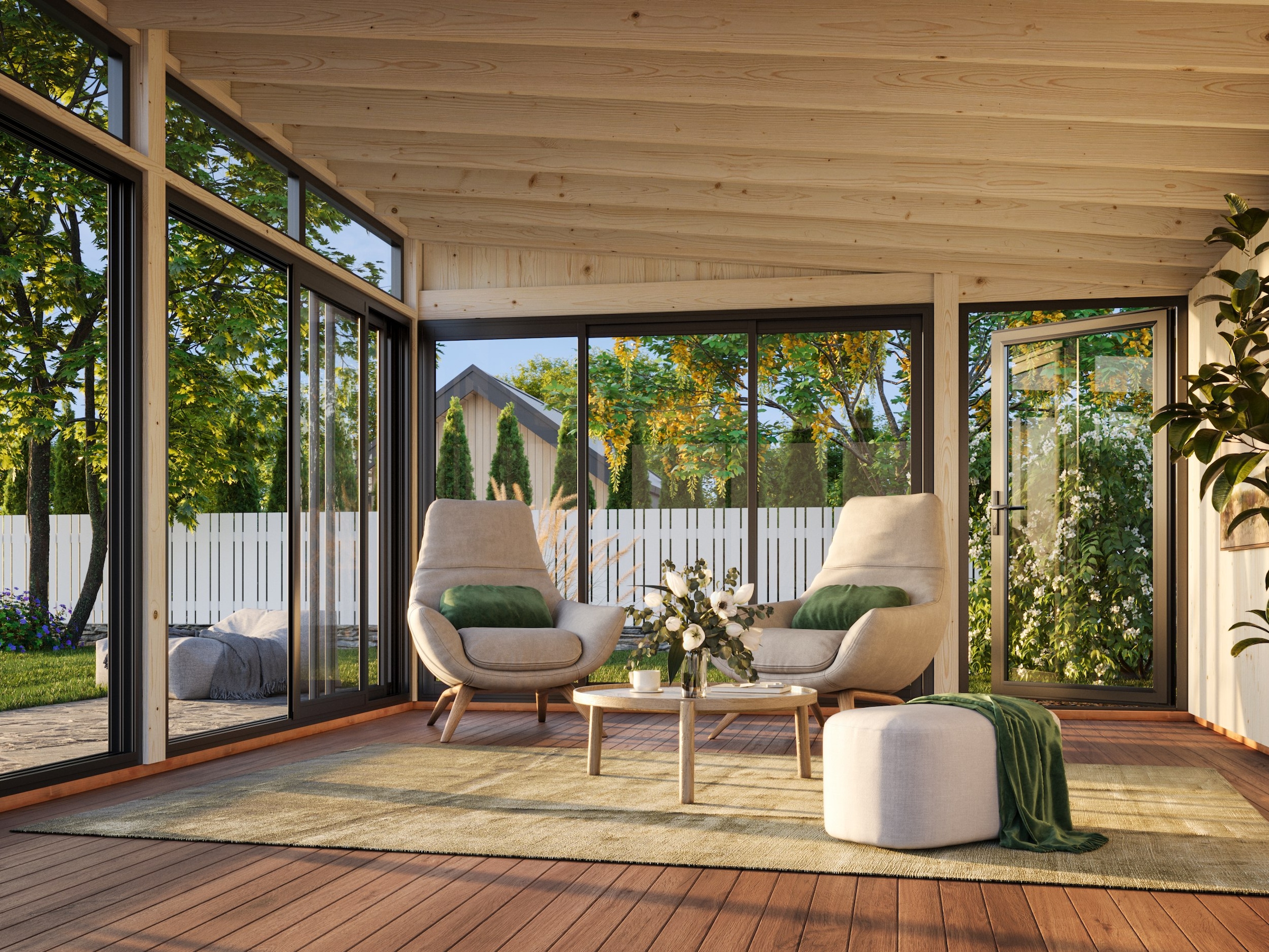 Palmako Holzpavillon »Saga 23,3 m² Slide« BxTxH: 592x430x276 cm