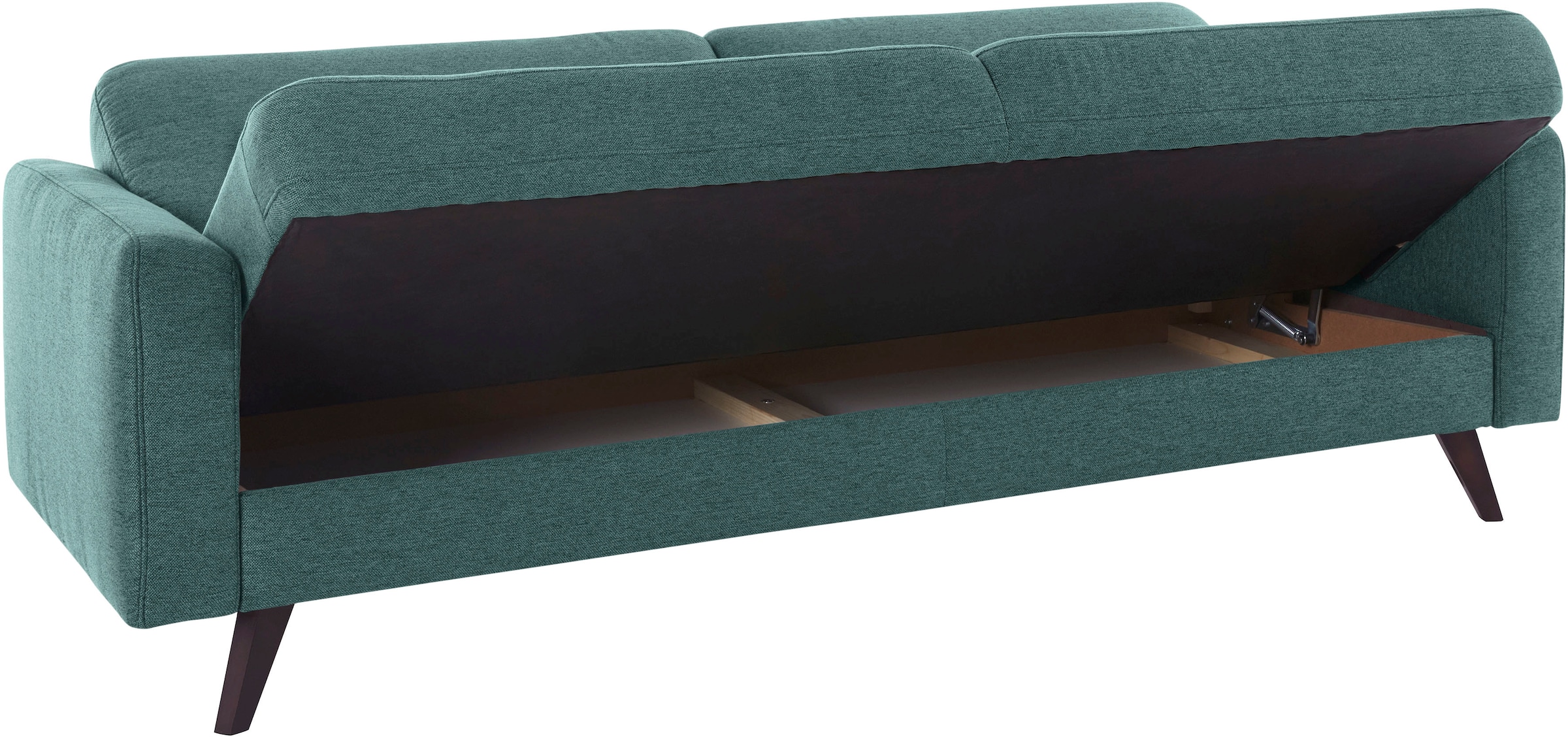 exxpo - sofa fashion 3-Sitzer »Samso, elegant und bequem, toller Sitzkomfort, Schlafsofa« Kippcouch, inklusive Bettfunktion und Bettkasten, Komfortsitzhöhe 49cm