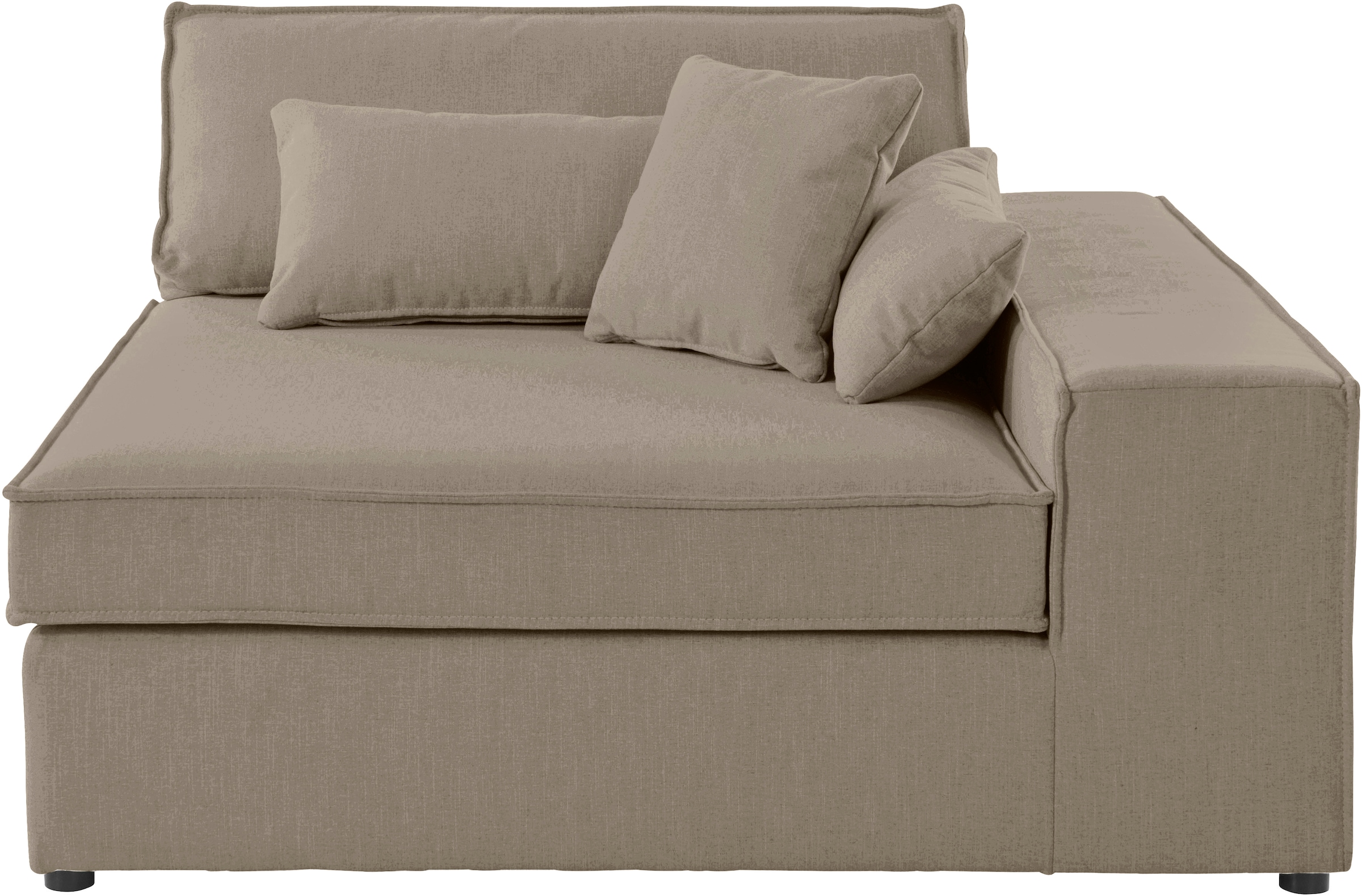 Sofaelement OTTO HOME, B:128cm H:75cm, grau, Baumwollmix (60% Baumwolle/40% Leinen);Struktur fein (100% Polyester);Samtoptik (100%