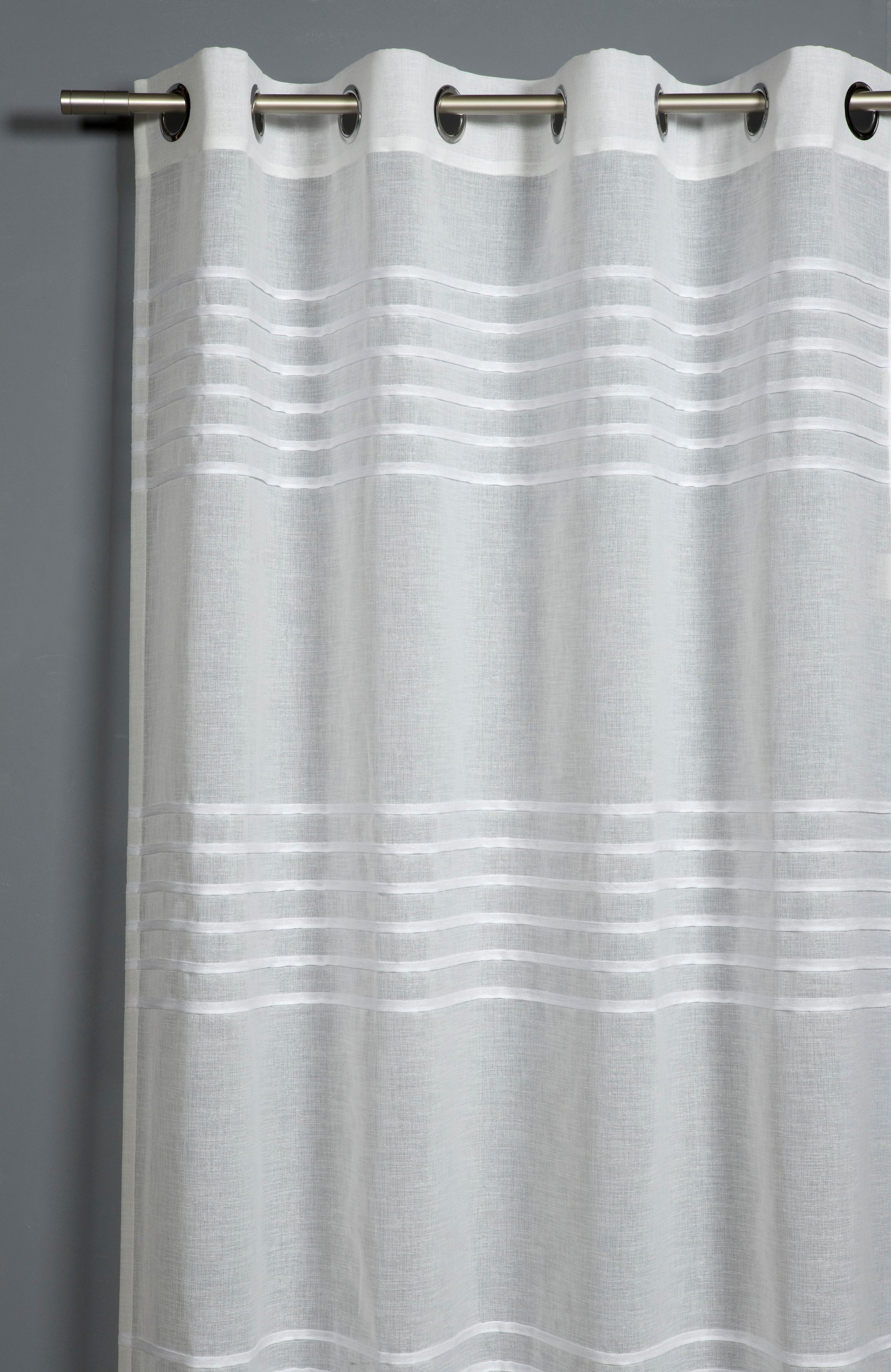 GARDINIA Gardine »Schal mit Ösen Etamine 3-D Streifen«, (1 St.), transparent, Polyester, Stoff: Etamine
