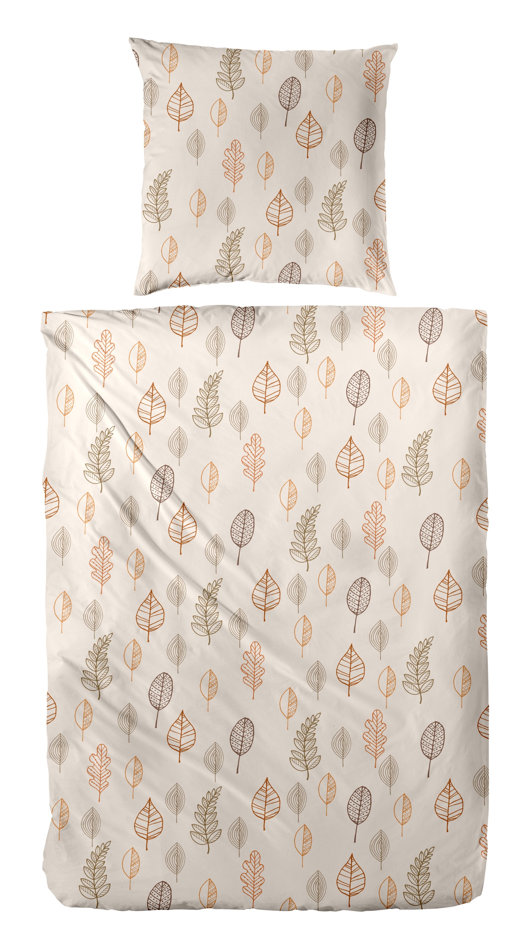 Primera Bettwäsche "Biber-Bettwäsche Autum Leaf" 2 Stk. tlg. mit floralen M günstig online kaufen