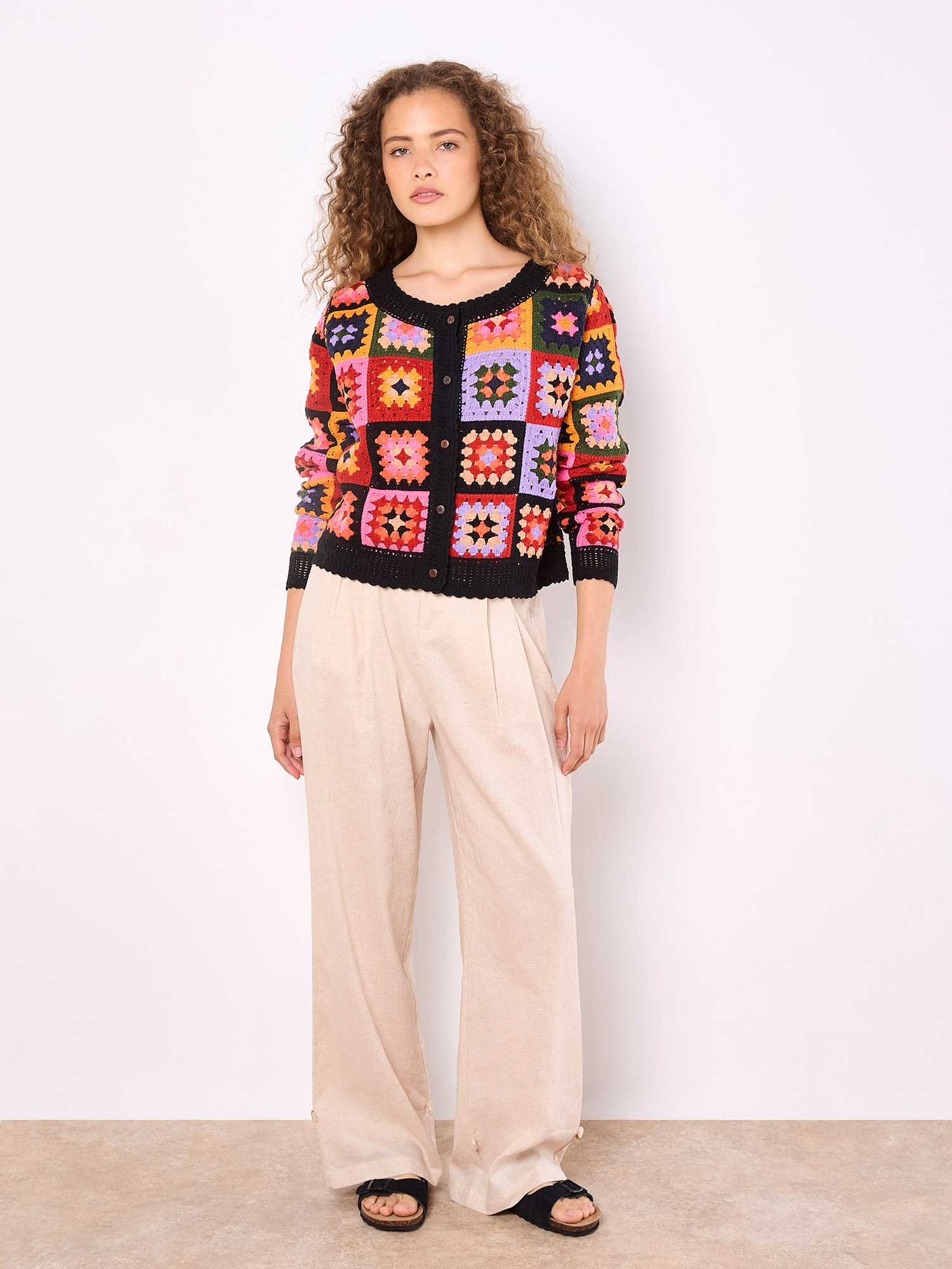 Apricot Cardigan »Cardigan« mit bunten Häkelquadraten