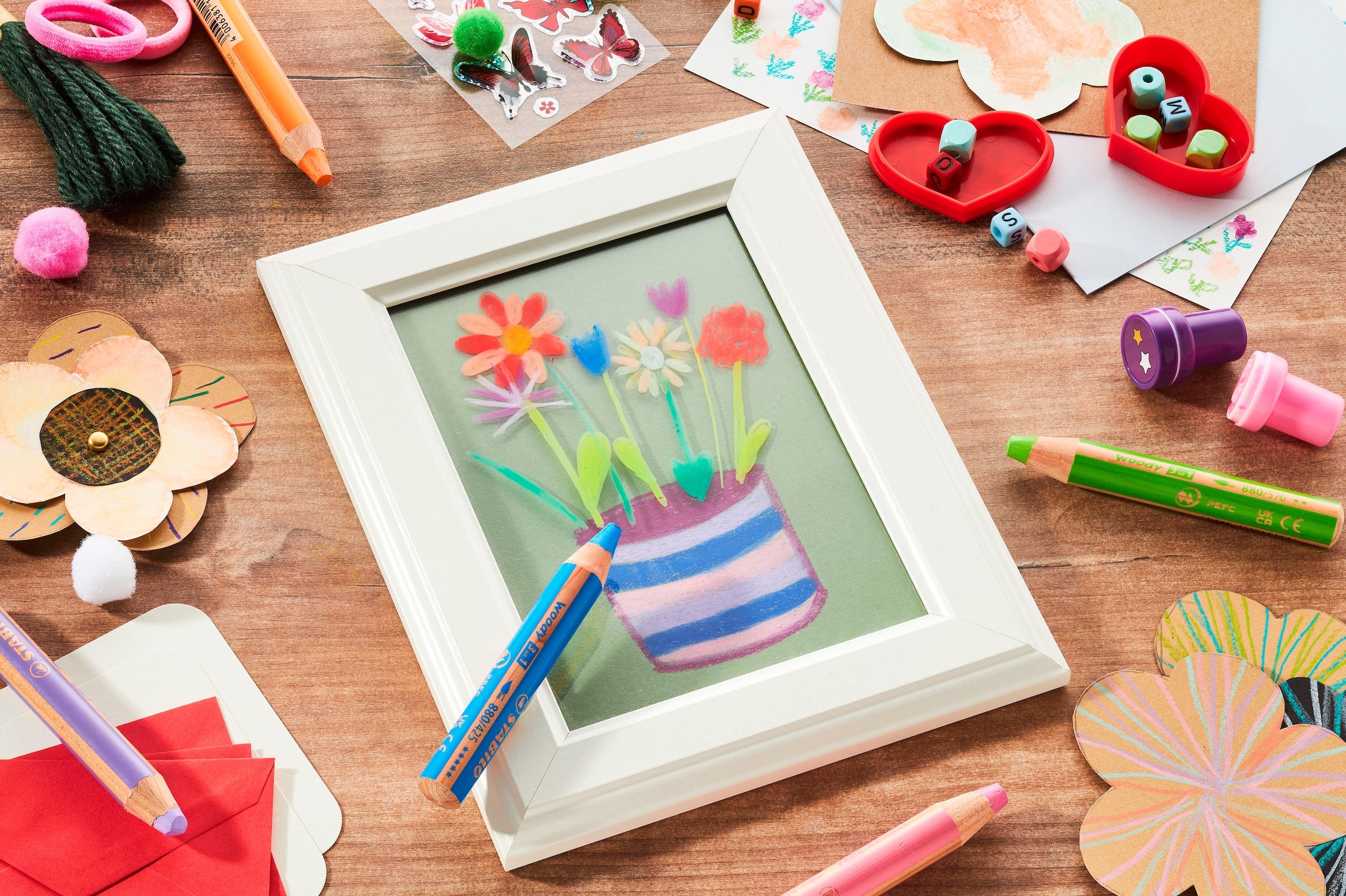 STABILO Buntstift »Wasserfarbe & Wachsmalkreide woody 3 in 1 - 6er Pack« mit 6 verschiedenen Farben; Made in Germany