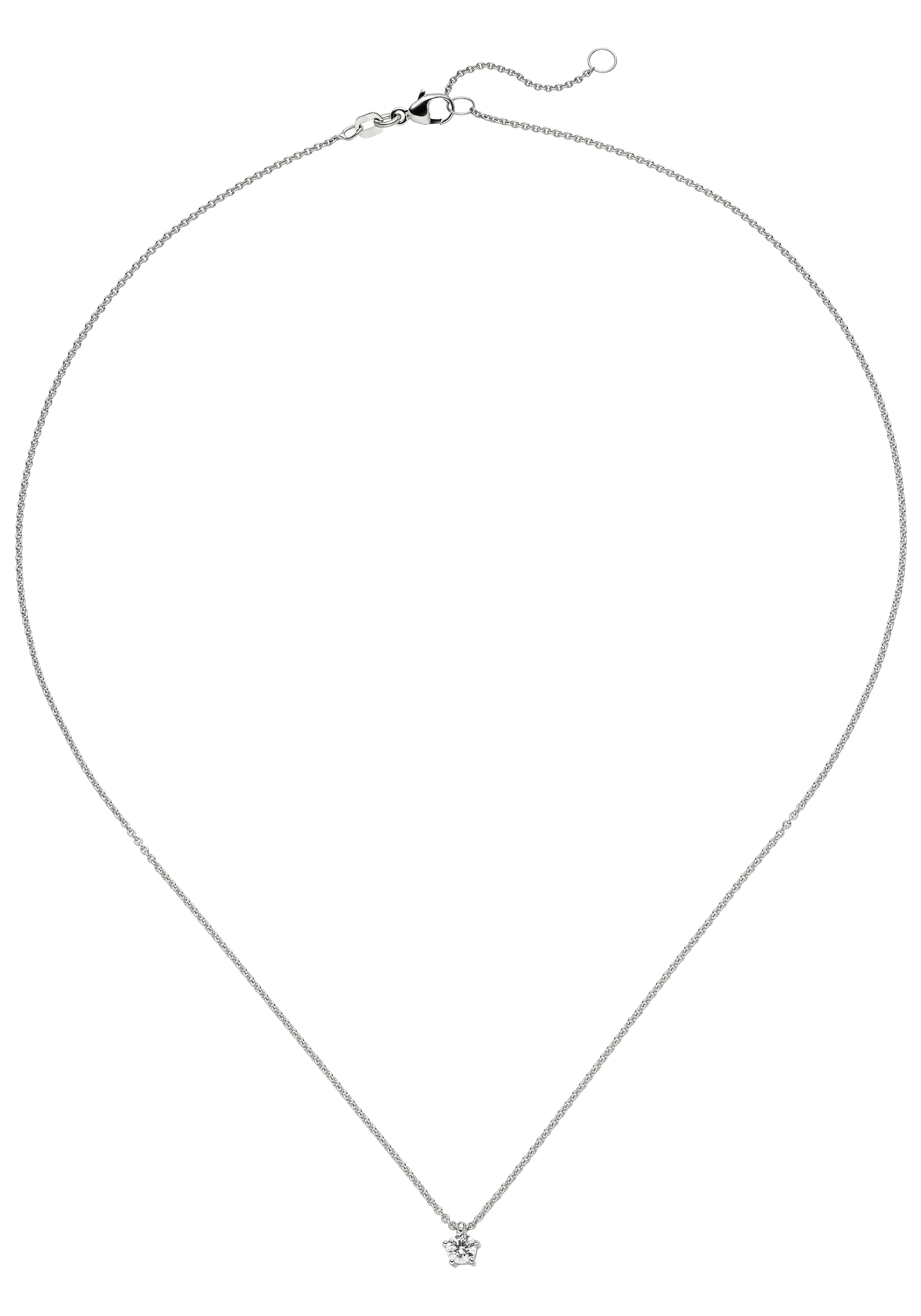 JOBO Kette mit Anhänger »Solitär Diamant Brillant 0,15 ct.« 14 Karat 585 Weißgold 45 cm
