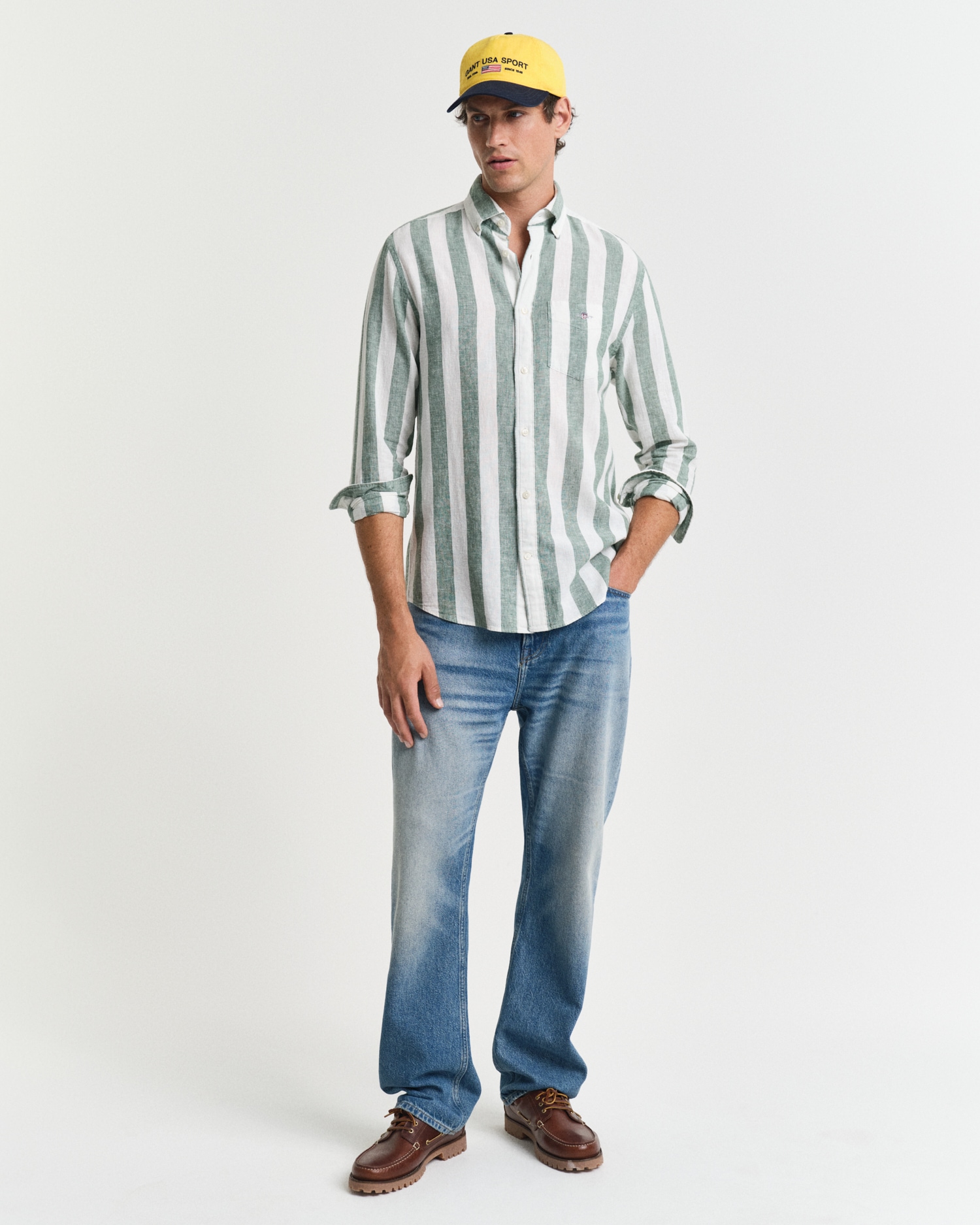 Gant Langarmhemd »REG COTTON LINEN BOLD STRIPE SHIRT«