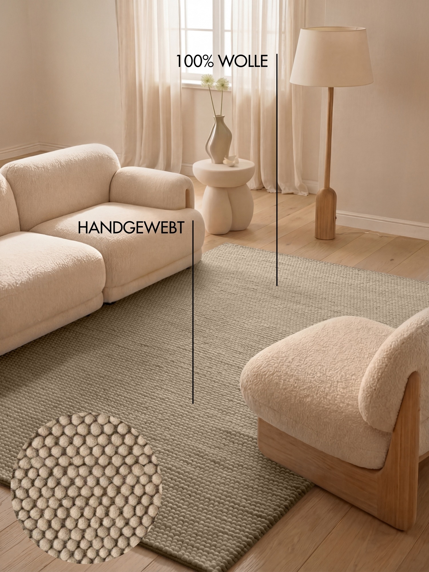 Ted Baker Diana Tapis en Laine Beige 160x230cm 2