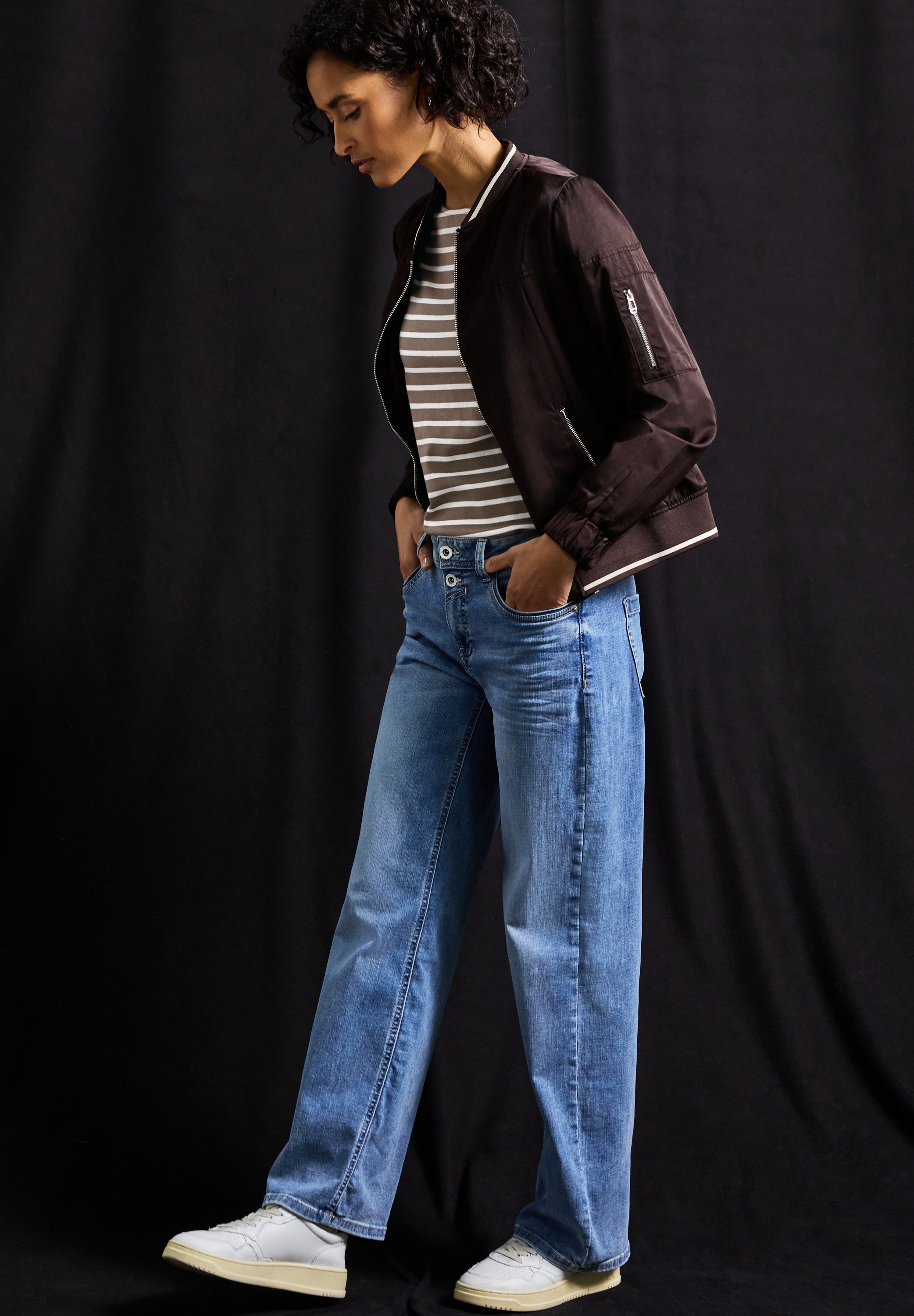 STREET ONE 3/4-Arm-Shirt »LTD QR Basic«, Sommershirt im Ringel-Streifen-Look