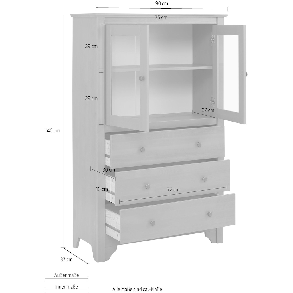 Home affaire Highboard »Seli«, Breite 90 cm