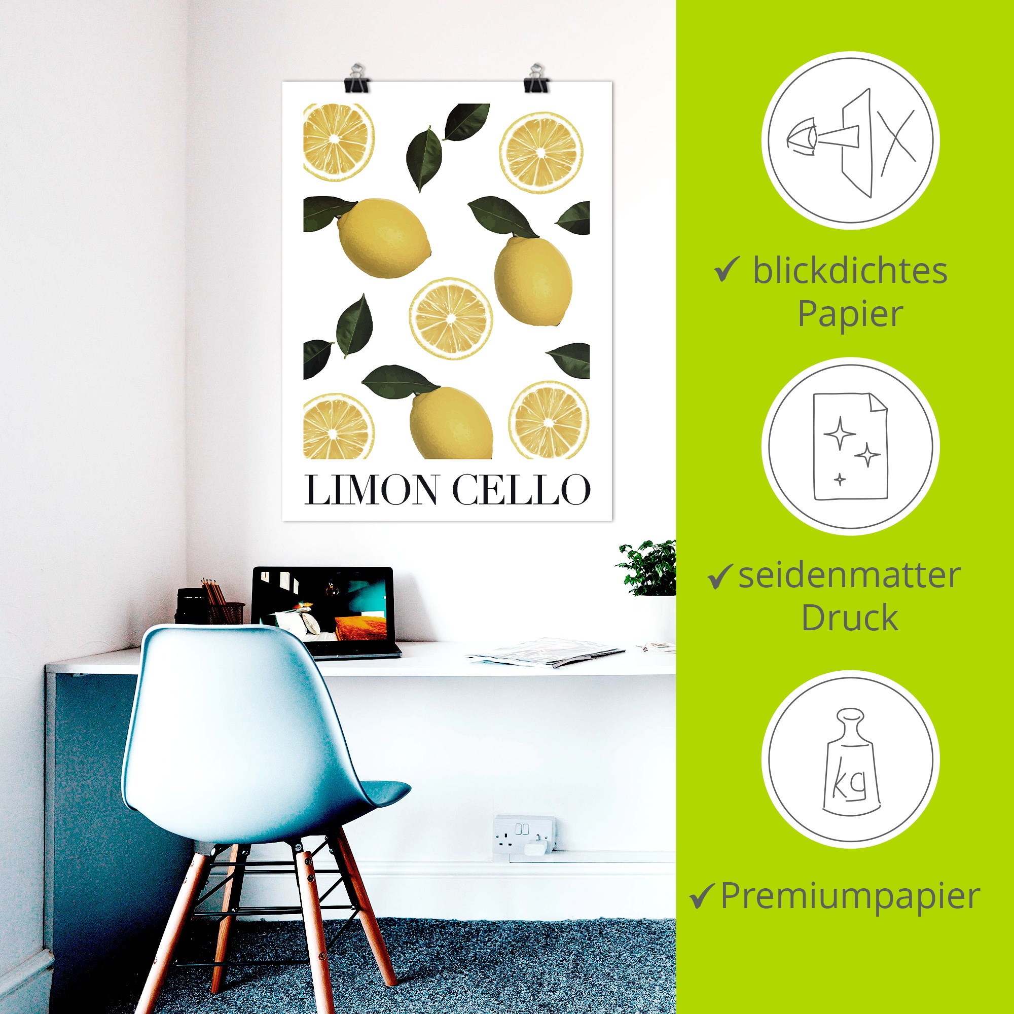 Artland Wandbild »Limon Cello« Arrangements 1 Stk. tlg. als Alubild, Leinwandbild, Poster, Wandaufkleber in verschied. Größen