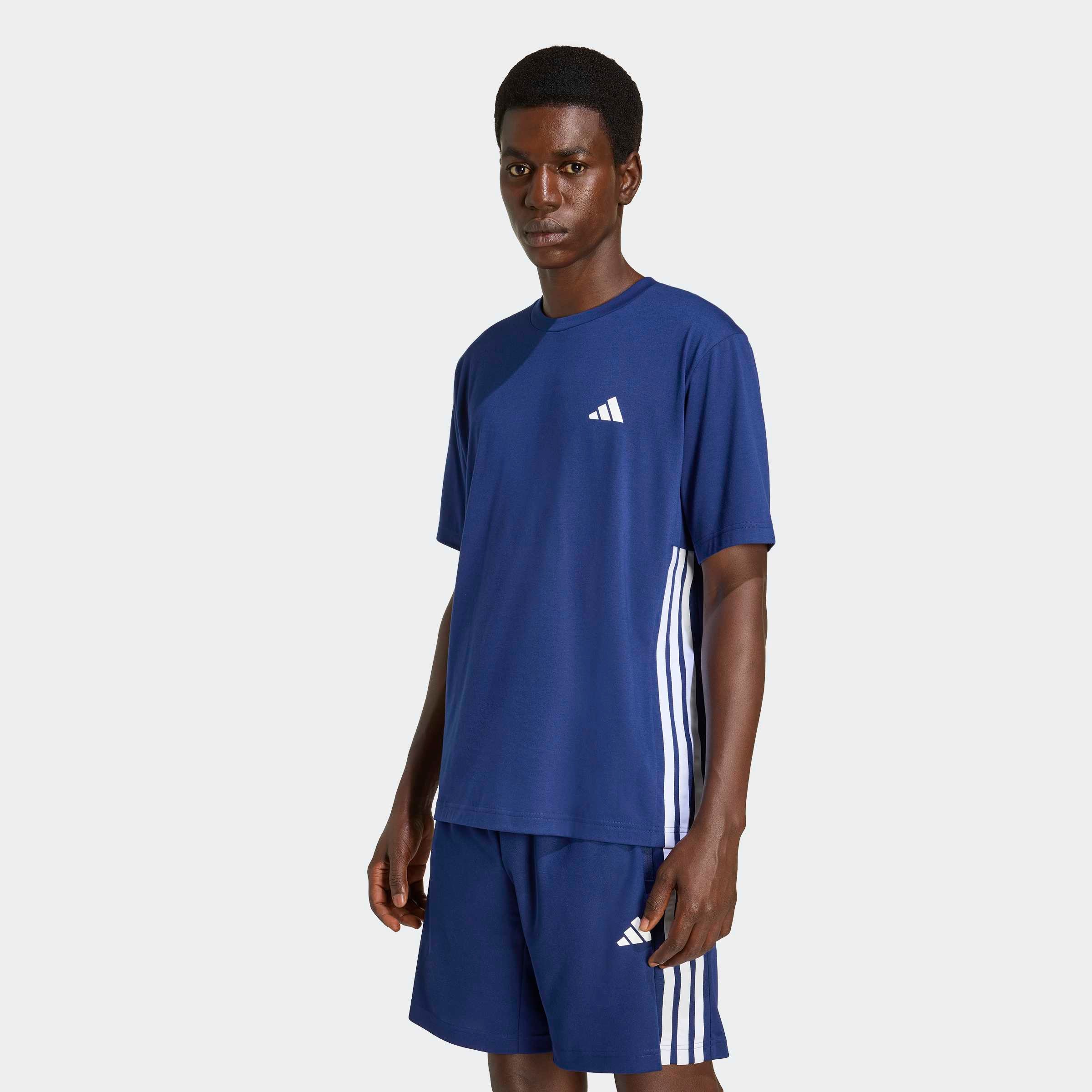 adidas Performance T-Shirt "WORKOUT ESSENTIALS FEELREADY 3-STREIFEN" mit Rundhalsausschnitt, sportlicher Stil, aus Single Jersey