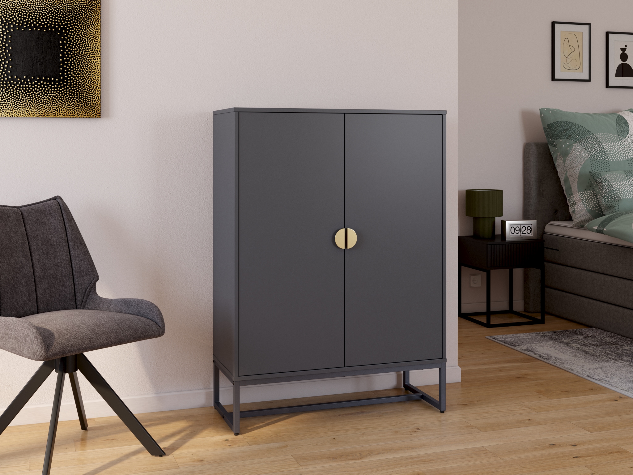 LeGer Home by Lena Gercke Bild »Black is Beautiful III« Abstrakt | Kunst | Modern | Schwarz-Weiß 1 Stk. tlg. HD Premium Poster-Druck inkl. Holzrahmen