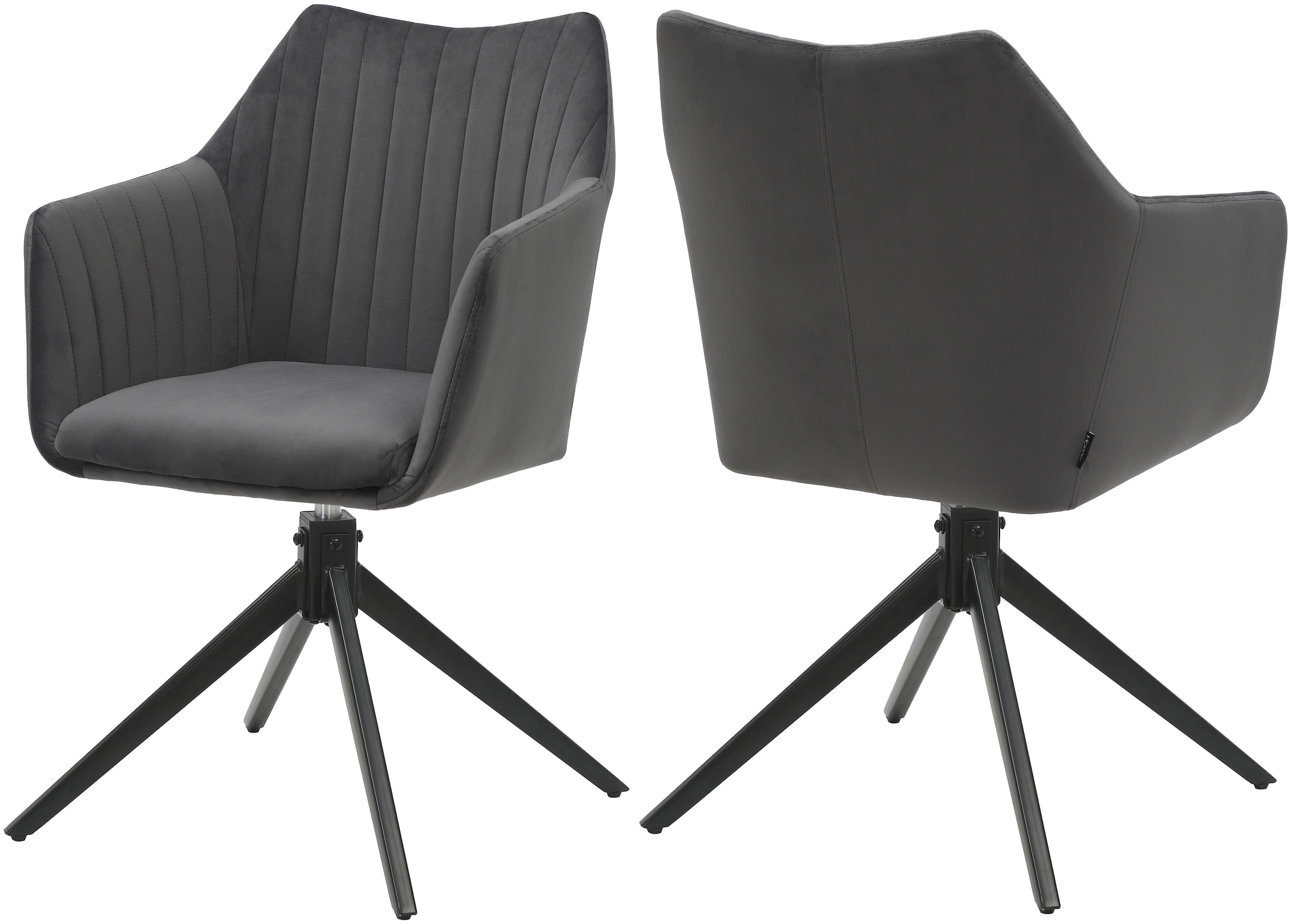Home affaire Esszimmerstuhl »TAMPAST1, TOPSELLER!«, (Set), 2 St., Samtvelours, mit Drehfunktion 360 Grad