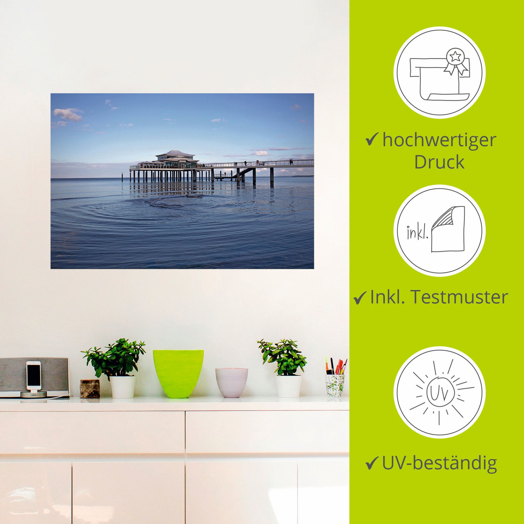 Artland Wandbild »Teehaus in Timmendorf«, Strandbilder, (1 St.), als Alubild,  Leinwandbild, Wandaufkleber oder Poster in versch. Größen bestellen | BAUR