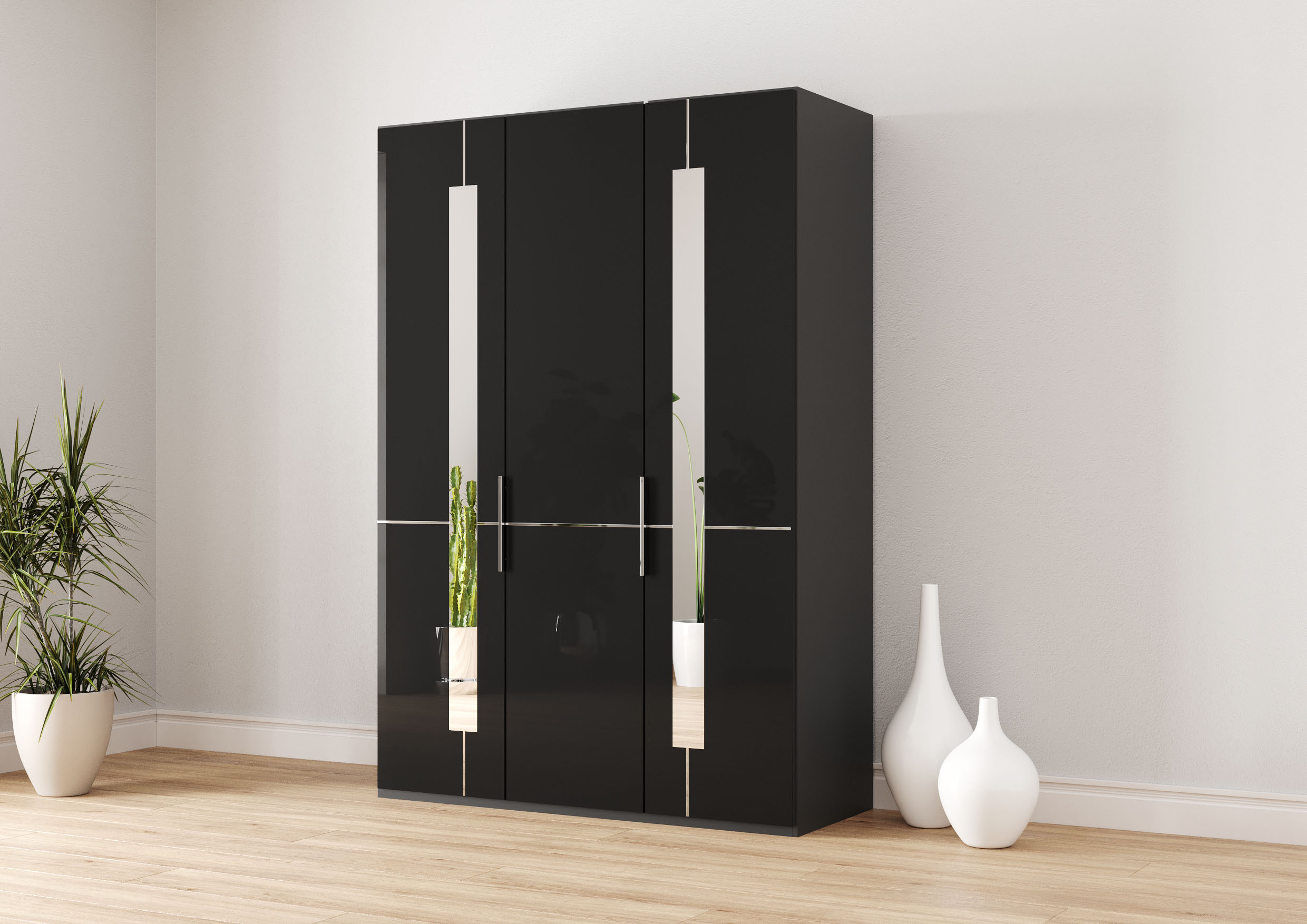 Musterring Kleiderschrank "Imola W" Einlegeböden und Kleiderstangen, mit Glastüren inklusive Zierspiegel