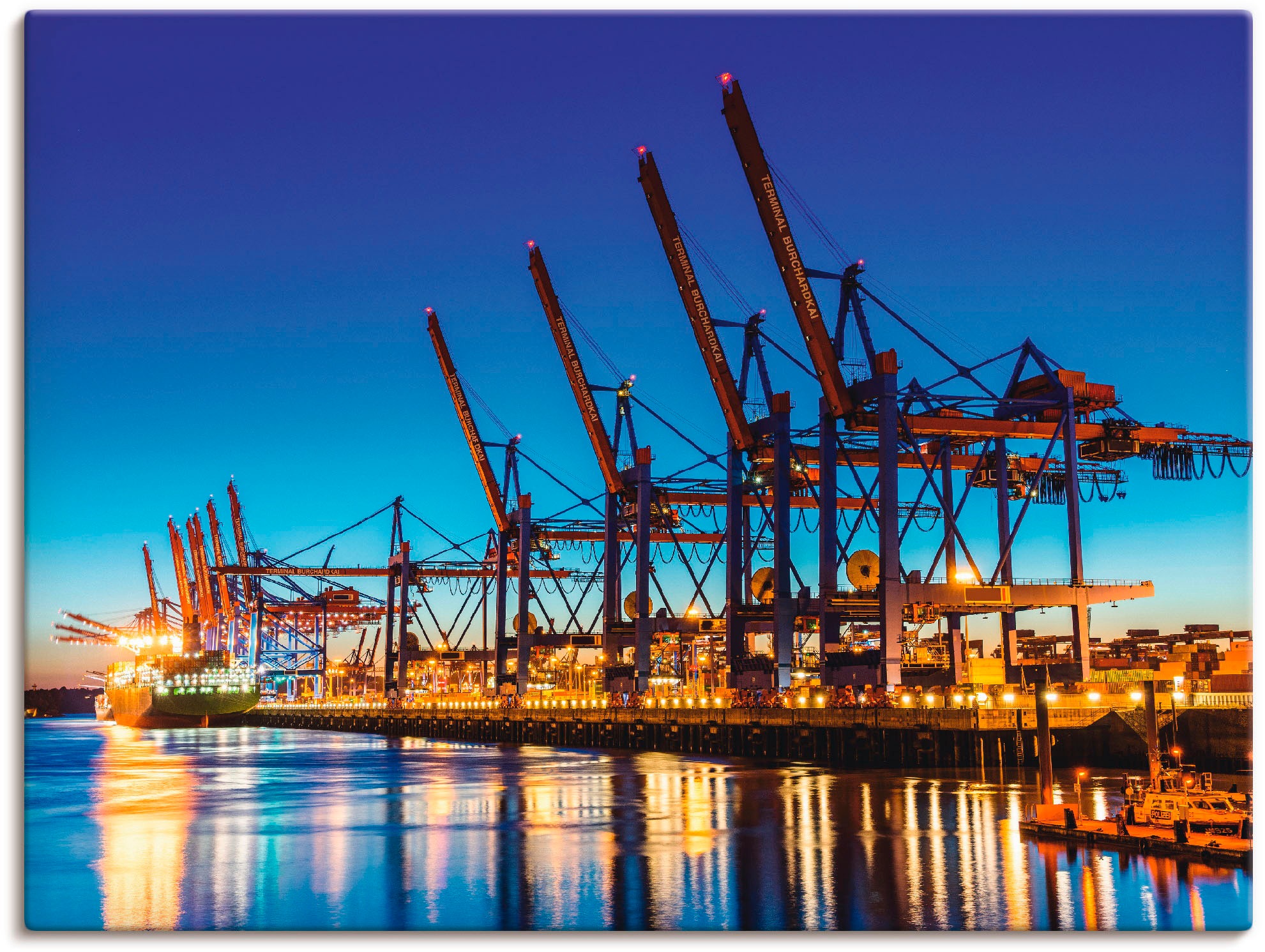 Artland Leinwandbild "Hamburg Containerhafen", Deutschland, (1 St.), auf Keilrahmen gespannt