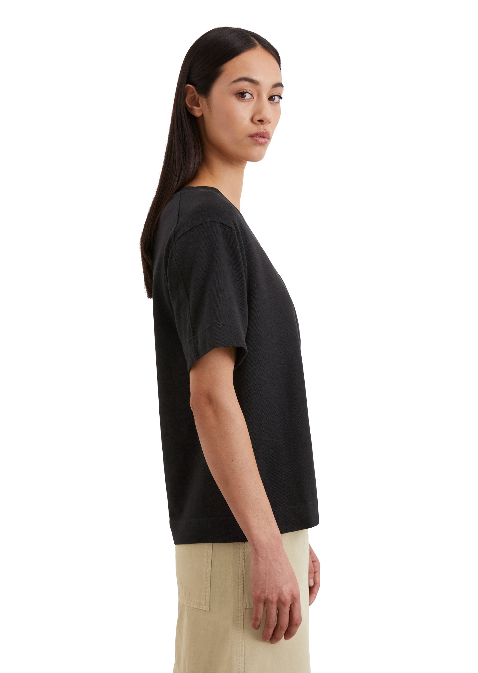 Marc O'Polo T-Shirt »mit aufgesetzter Satin-Tasche«