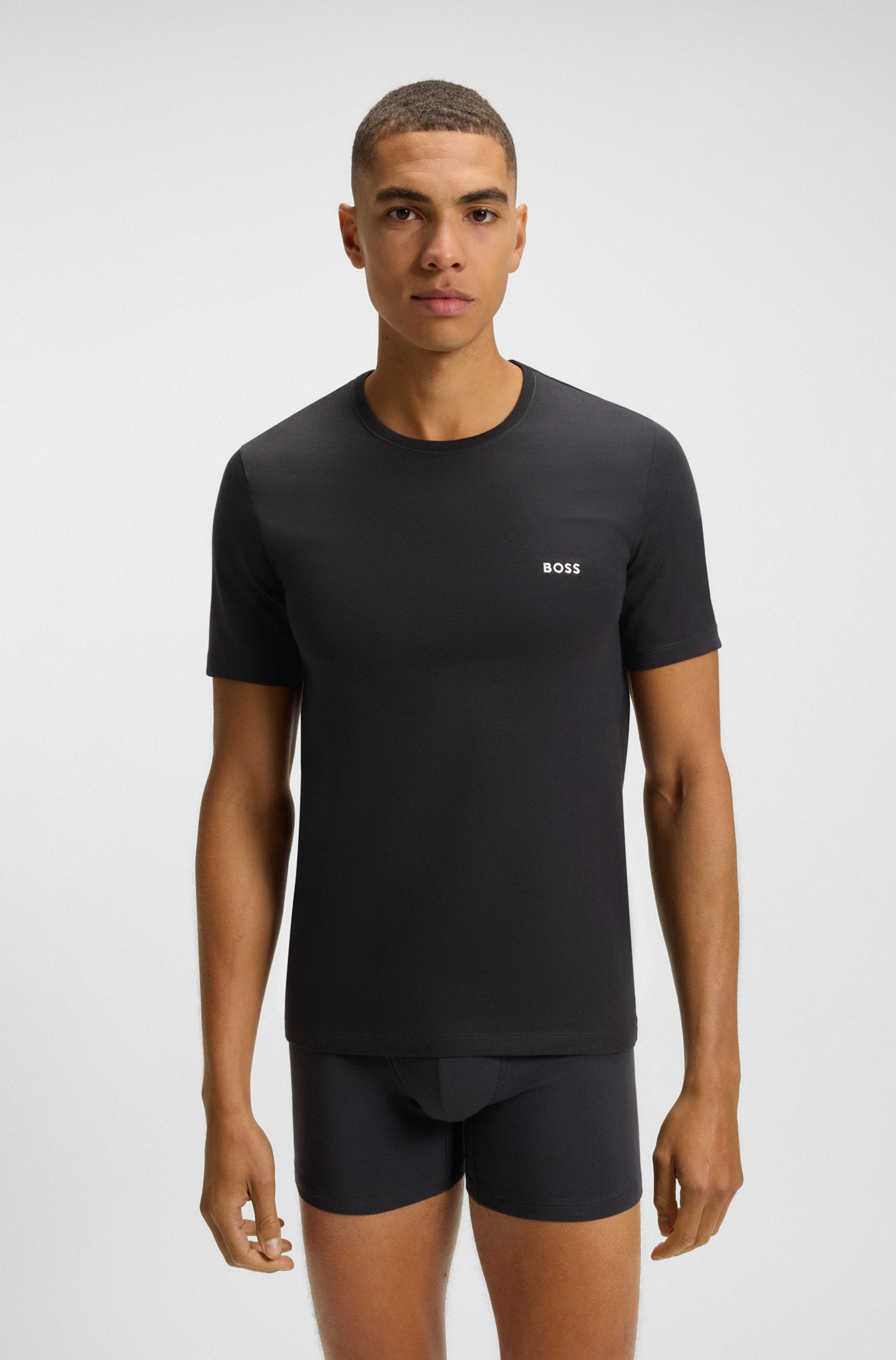 BOSS T-Shirt "TShirtRN 3P Classic", (Packung, 3 tlg.), mit BOSS Stickerei günstig online kaufen