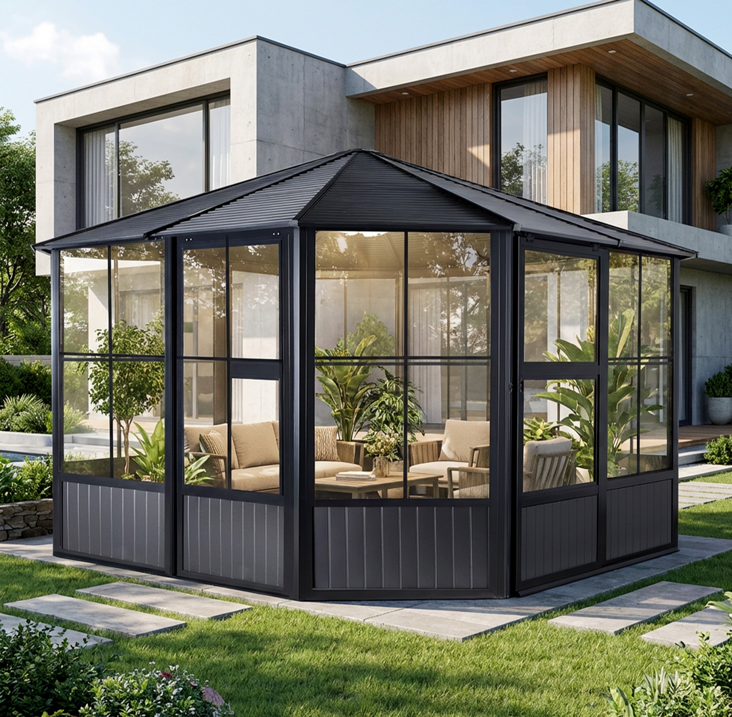 Sojag Pavillon "Charleston 12x12" Wintergarten, BxT: 384x384 cm günstig online kaufen