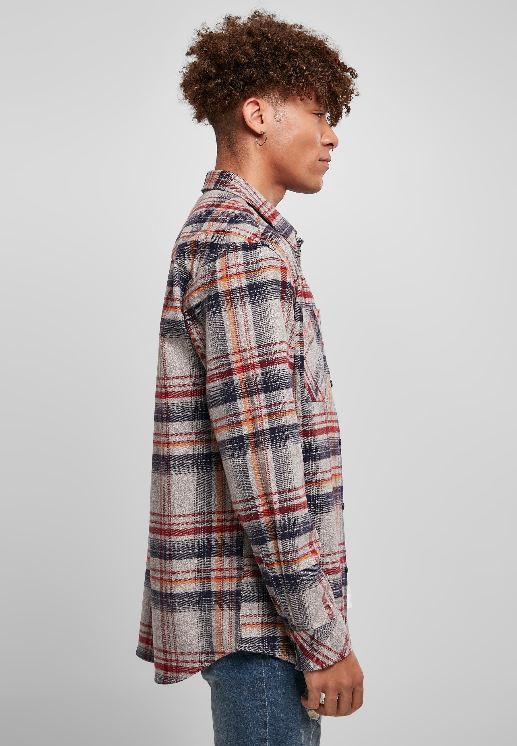URBAN CLASSICS Langarmhemd »Urban Classics Herren Heavy Curved Oversized Checked Shirt«, (1 tlg.)