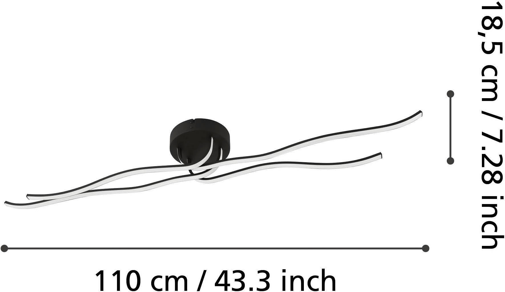 EGLO Deckenleuchte »Roncade 1 Deckenlampe, Küchenlampe aus Aluminium, Stahl und Kunststoff« LED-Modul 1 Stk. Warmweiß Wand-/Deckenleuchte - L116 x B18 x H11,5 cm - schwarz - 37W inkl.