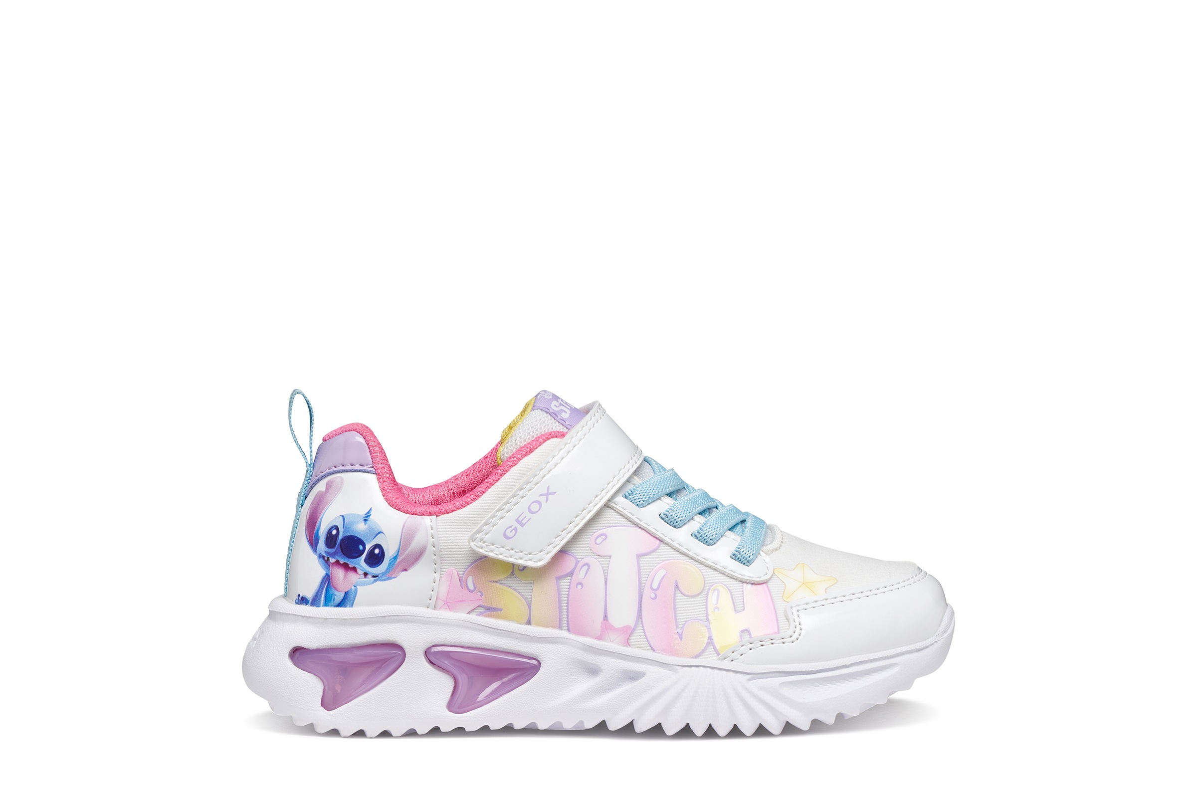 Geox Sneaker »J ASSISTER GIRL«  Klettschuh mit Stitch-Motiv, Größenschablone zum Download