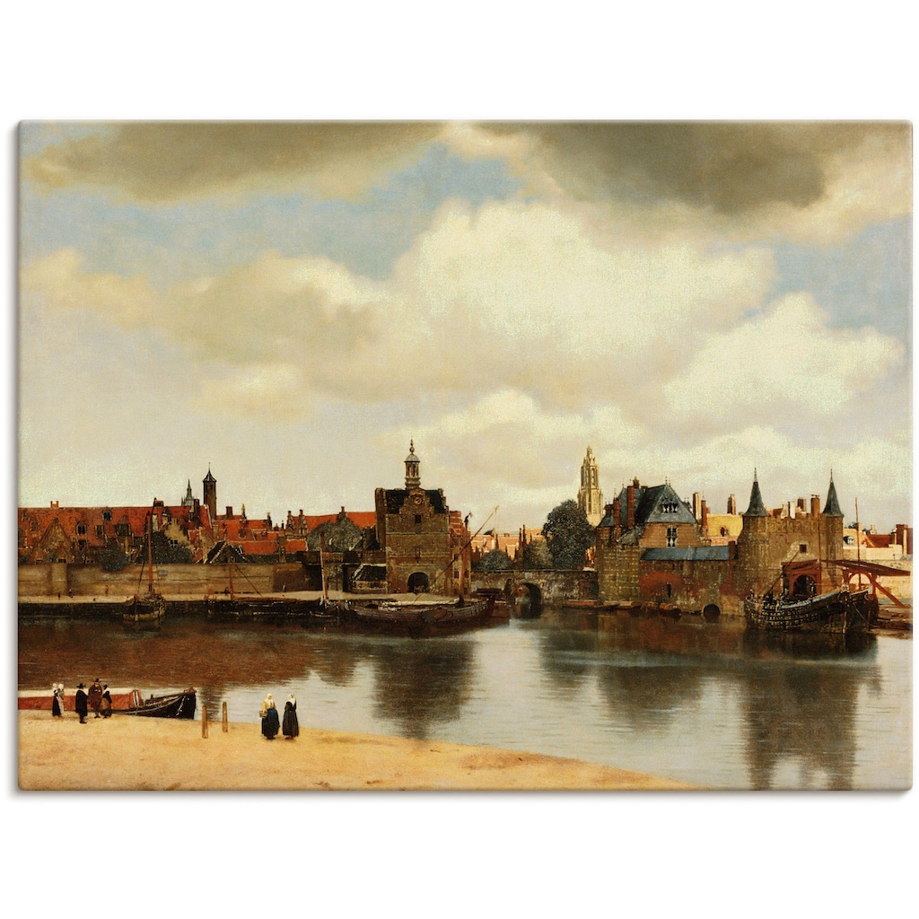 Artland Leinwandbild »Ansicht der Stadt Delft. Um 1660«, Niederlande, (1 St.)