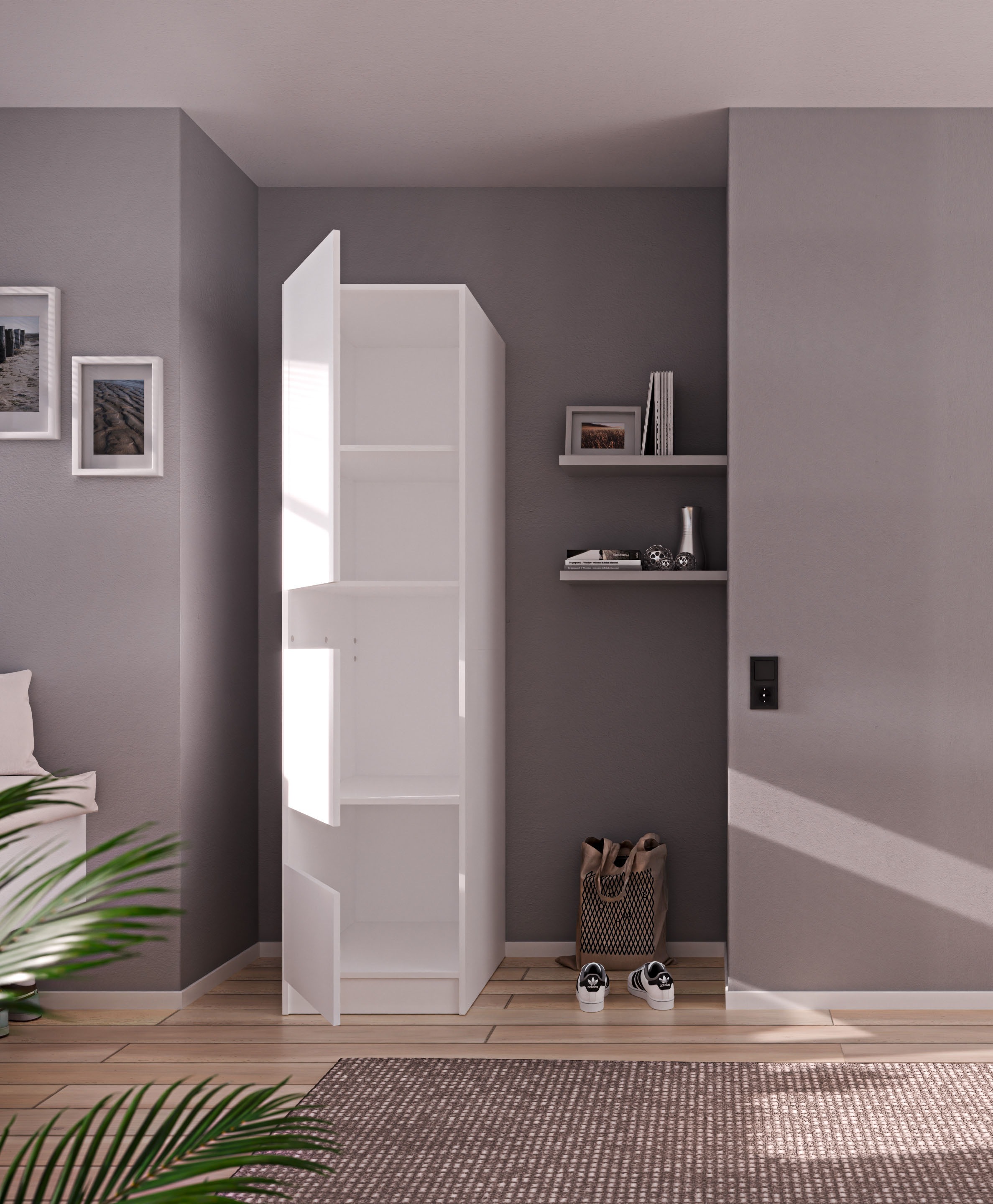 BASIC by Balculina Wäscheschrank »Washhome B/T/H 50x200x68 cm« 1 Stk. tlg. Breite 50cm, höhenverstellbare Metallfüße