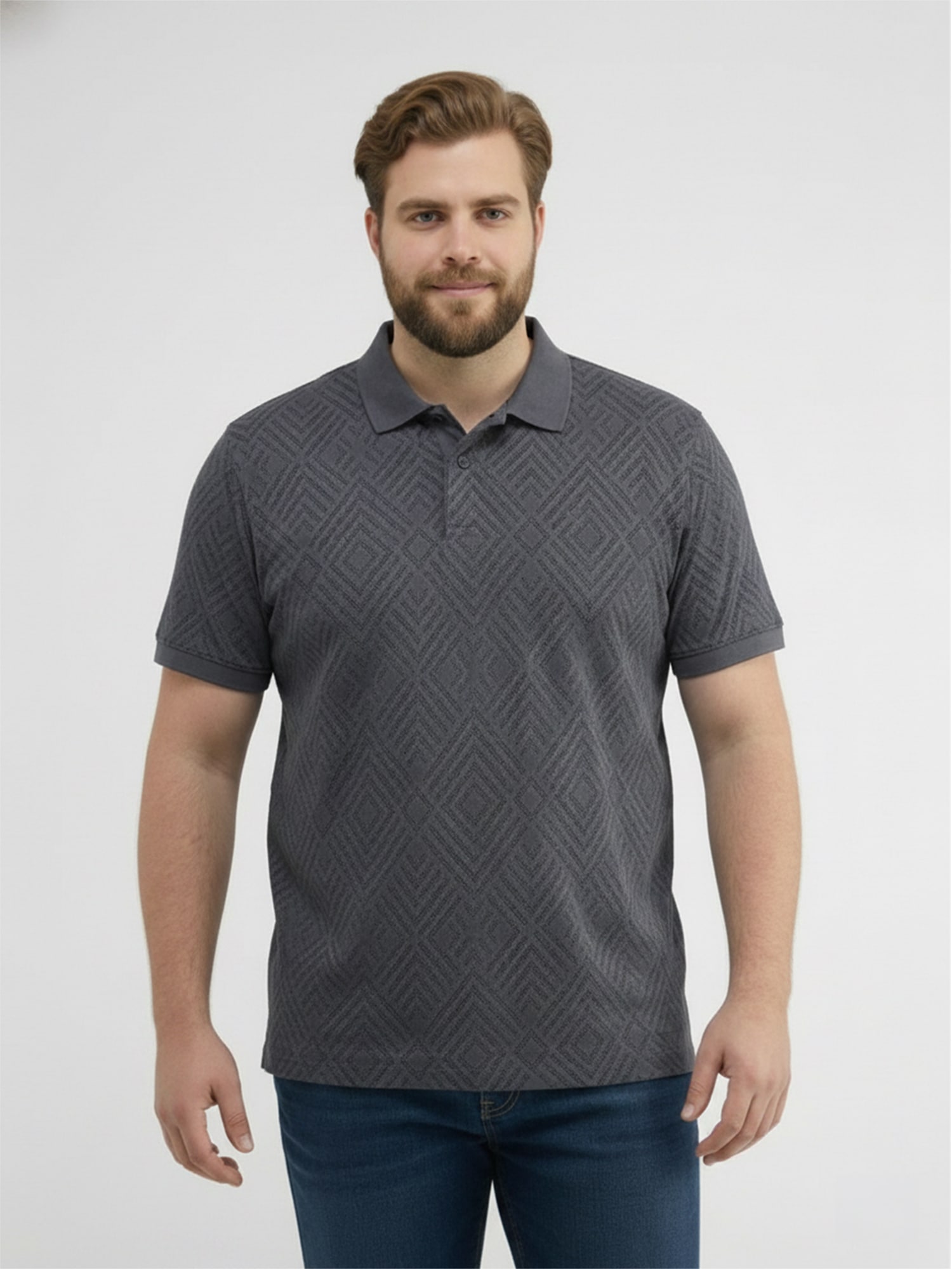 LERROS 1100000002199 "Poloshirt, sportlich gemustert in 2-Tone-Optik, große Größen"