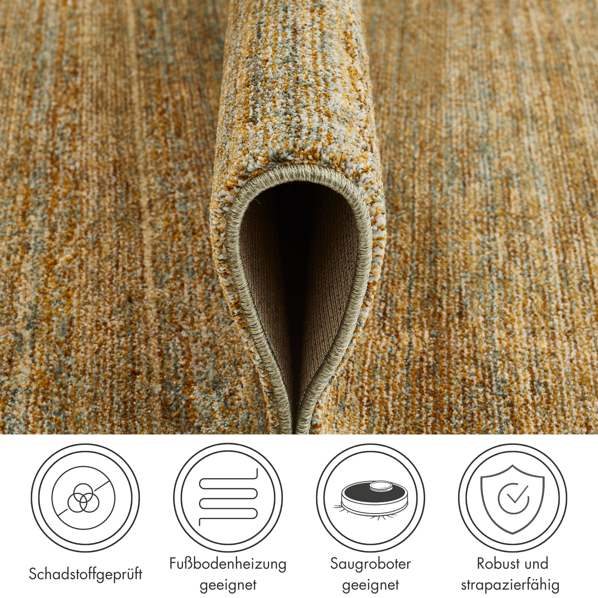 Thumbnail - LUXOR living Teppich "Rocco" rechteckig 11 mm Höhe Vintage-Look, verschiedene Designs, mit Fransen, Wohnzimmer