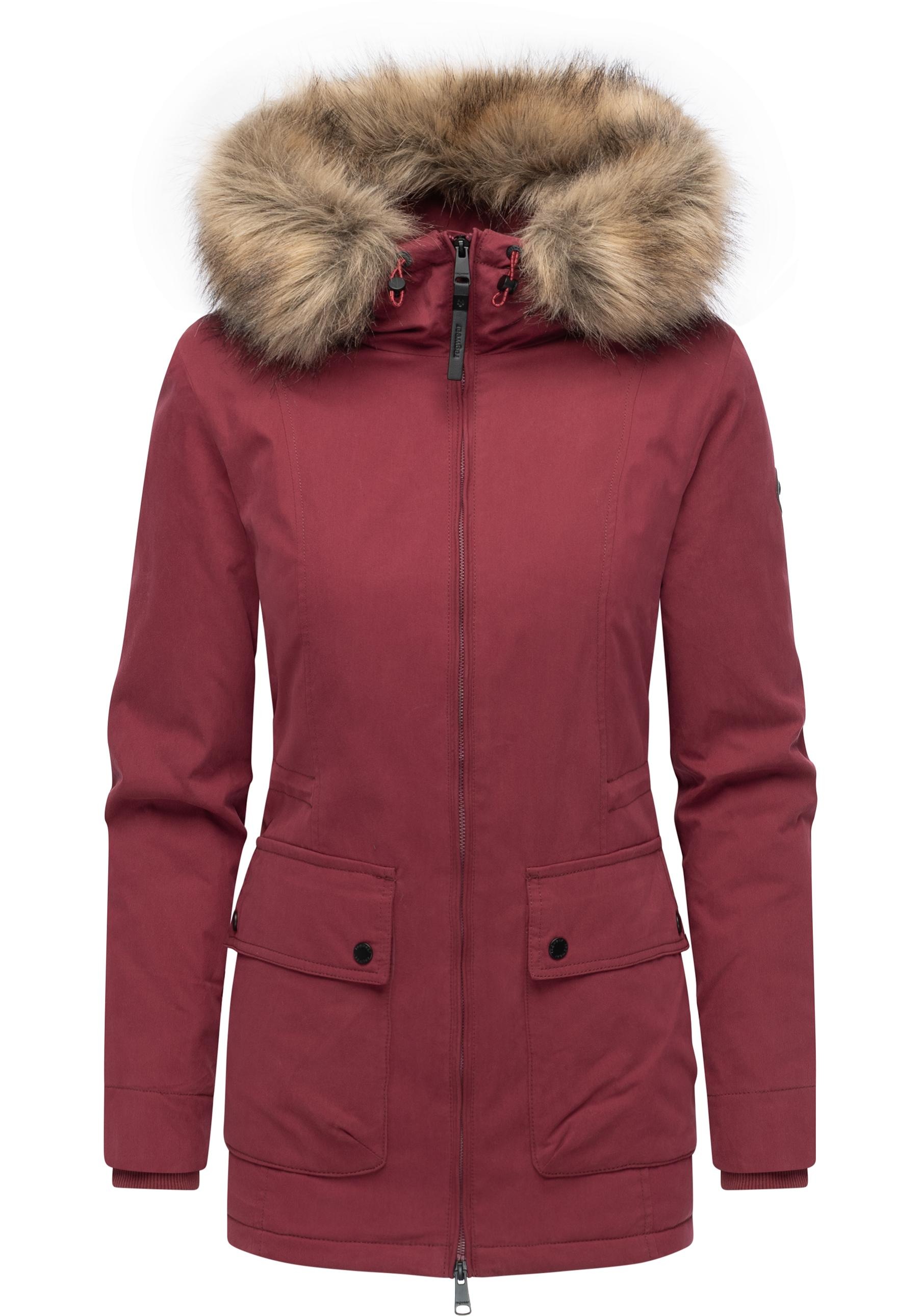 Ragwear Kurzmantel "Monadetta Warm", Kurzer Wintermantel mit Kunstfellbesat günstig online kaufen
