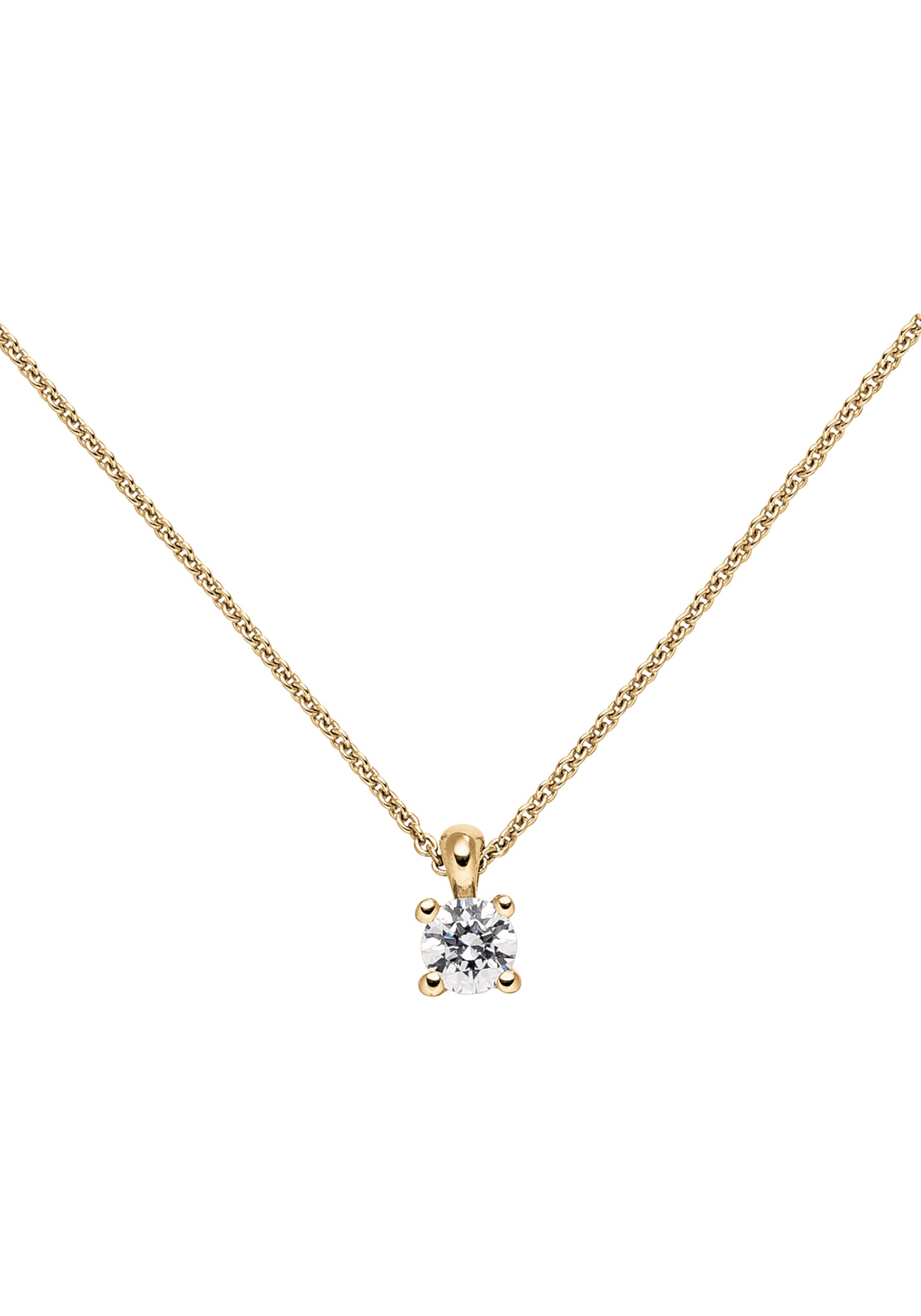 JOBO Kette mit Anhänger »Solitär Diamant Brillant 0,50 ct.« 14 Karat 585 Gold 45 cm