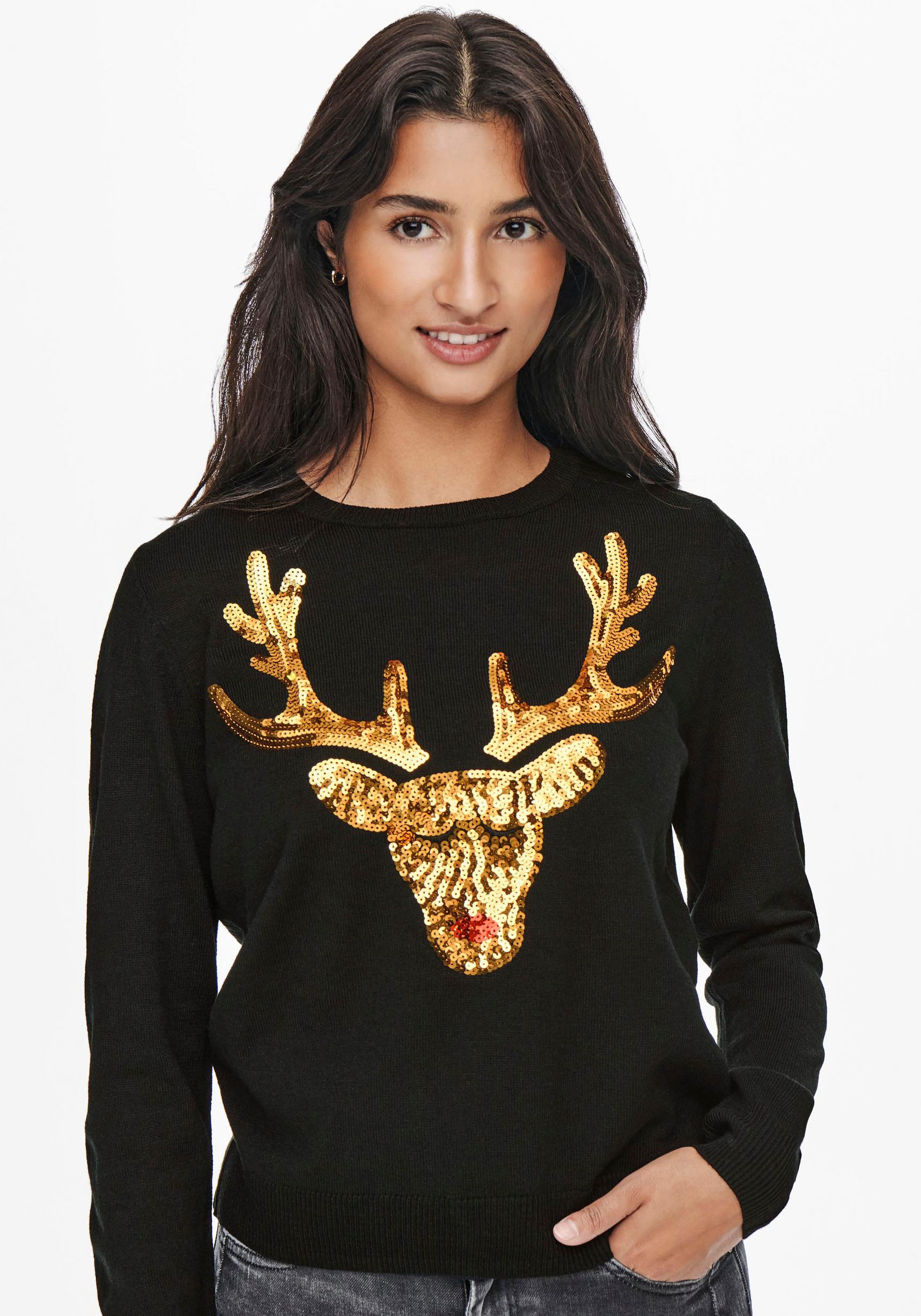 ONLY Strickpullover "ONLXMAS L/S PULLOVER EX KNT" günstig online kaufen
