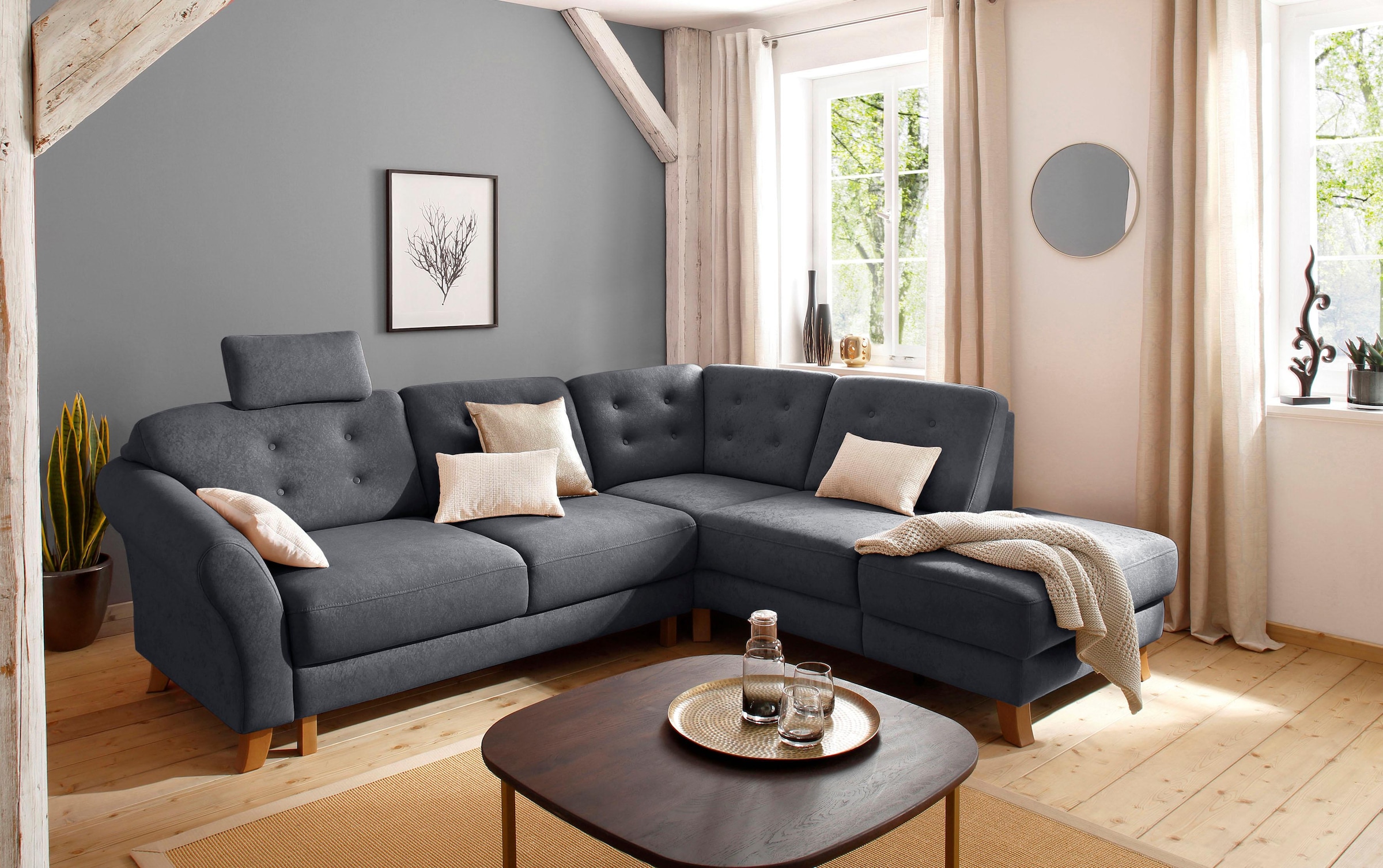 Home affaire Ecksofa »Trondheim L-Form«, mit Federkern