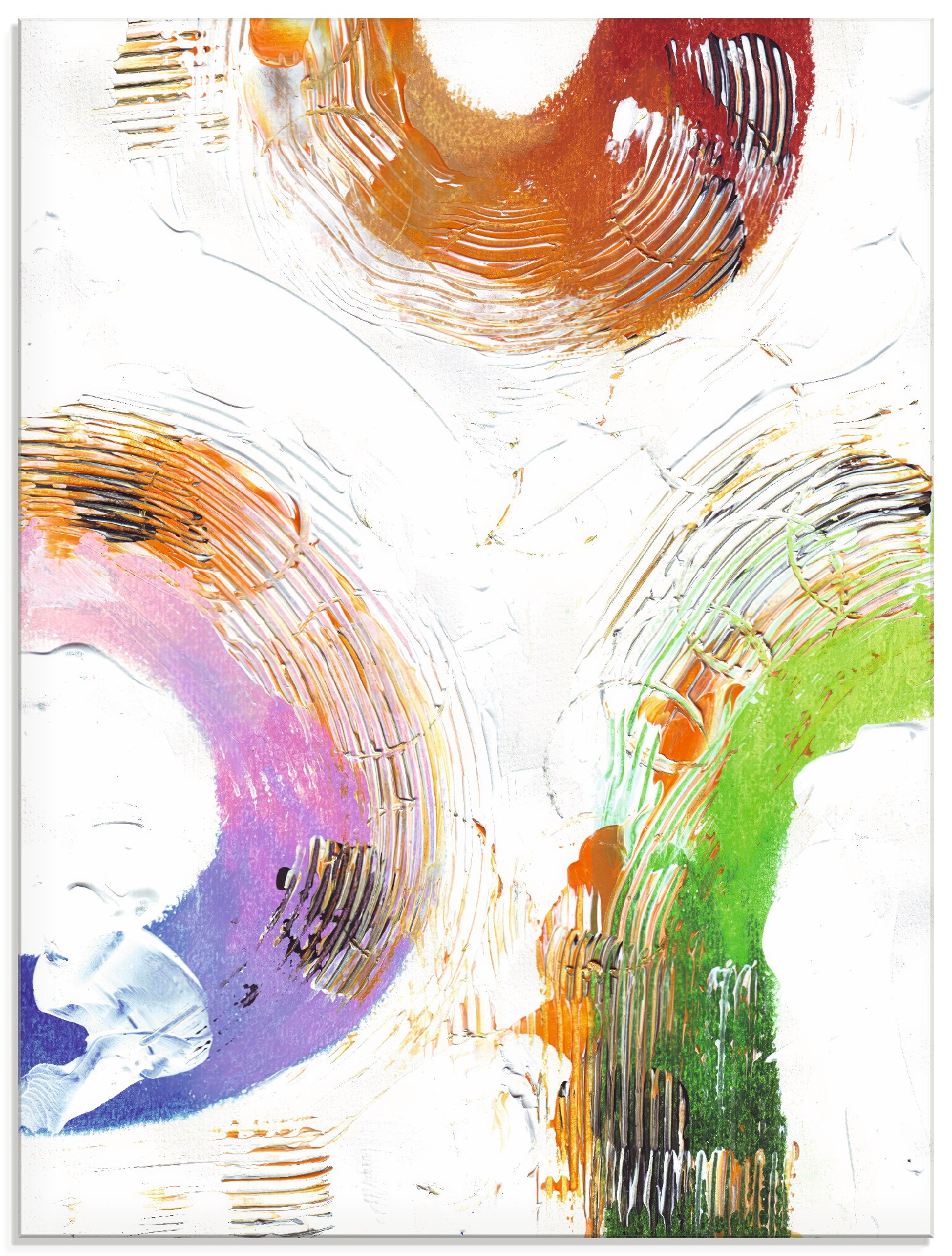 Glasbild ARTLAND "Die Kreise eines Lebens", farbe bild(er): farbig, B:60cm H:80cm, Bilder, in verschiedenen Größen