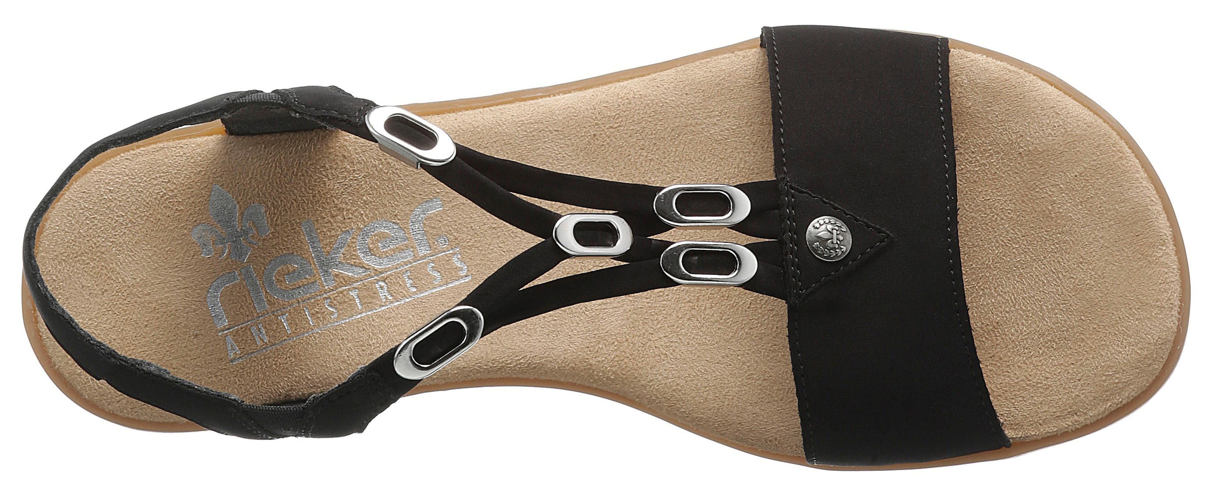 Rieker Sandalette, Sommerschuh, Sandale, Keilabsatz, im modernen Look
