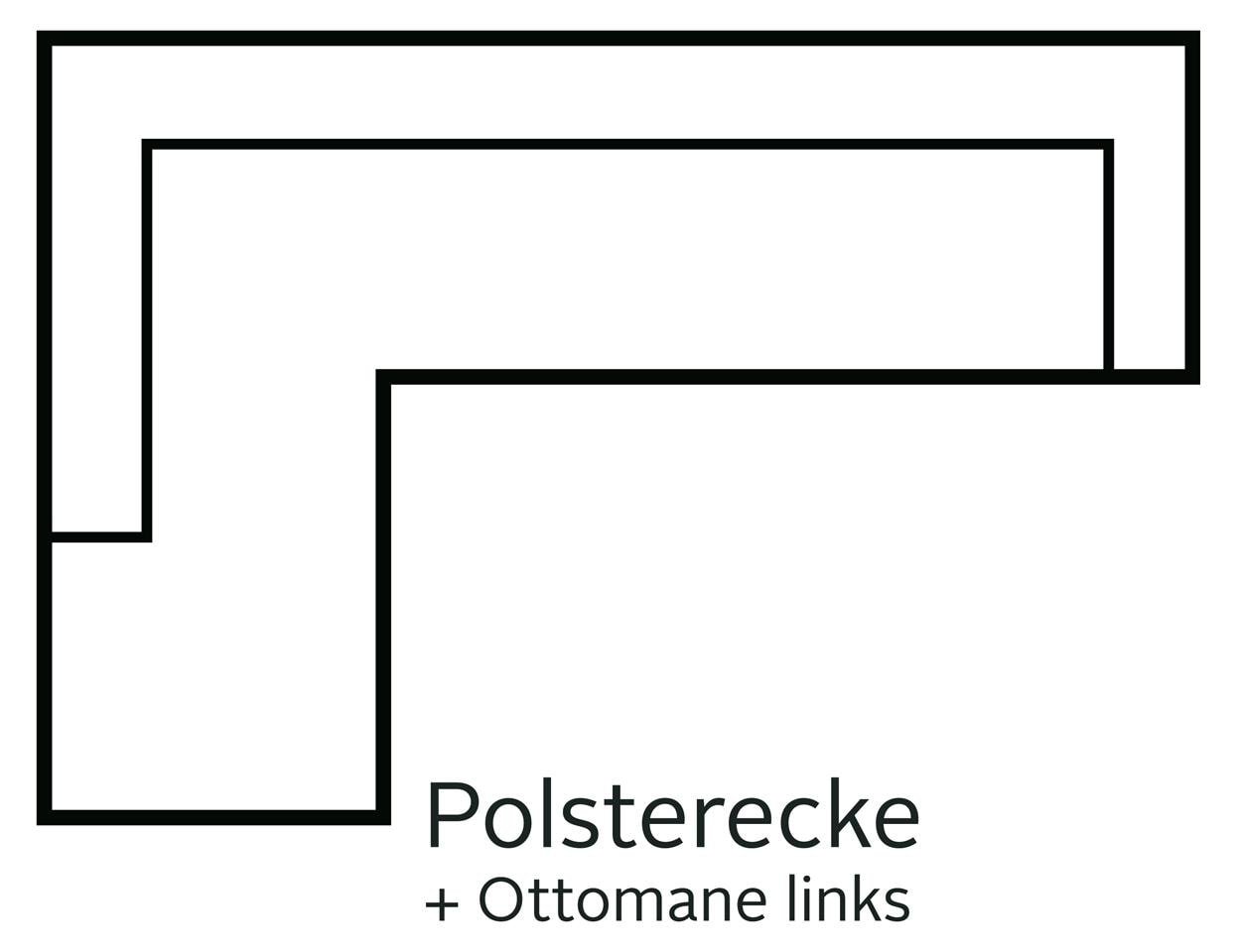 INOSIGN Ecksofa »Laurentia, L-Form«, mit 4 Zierkissen, Ottomane links oder rechts bestellbar