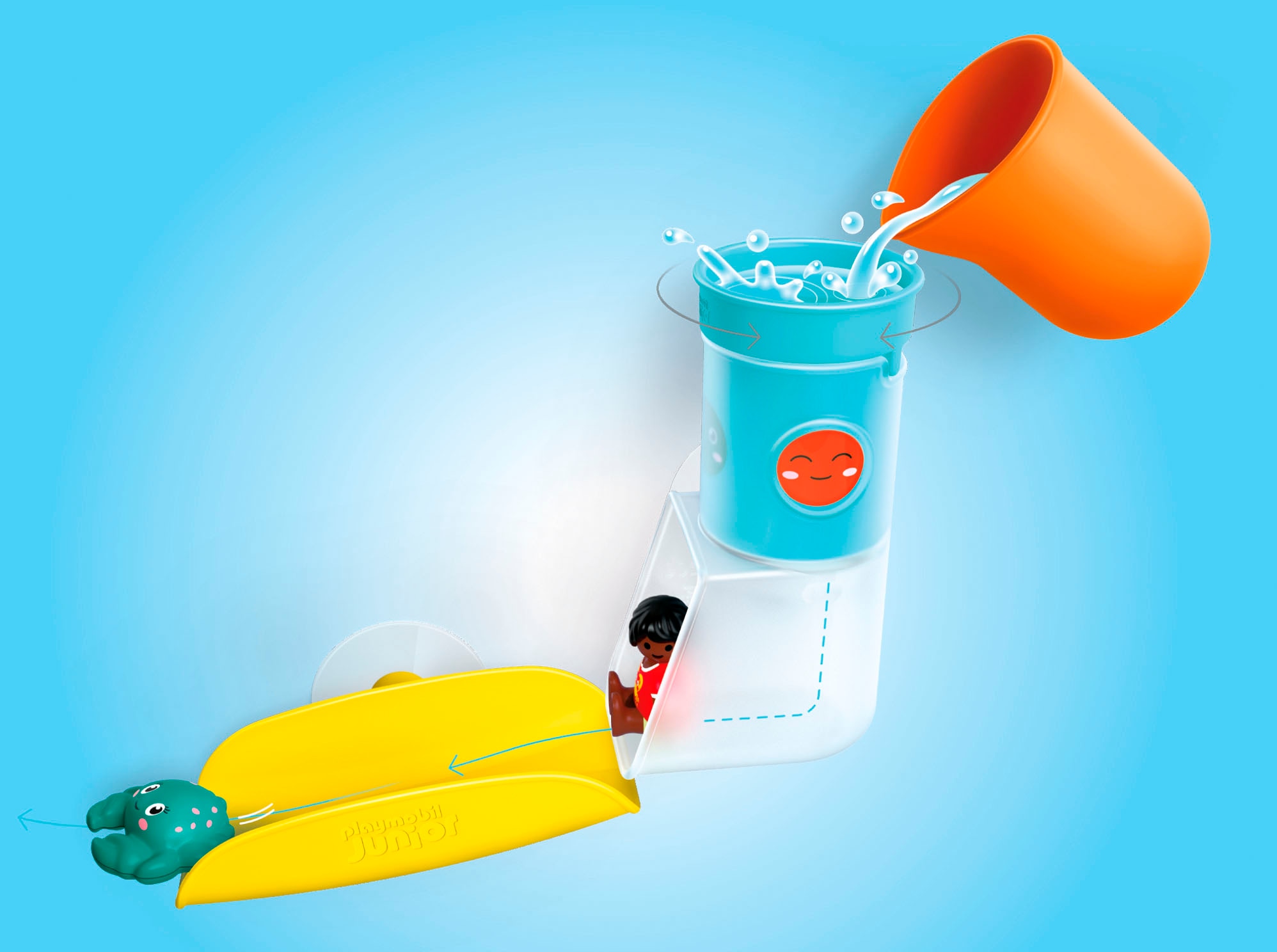 Playmobil® Konstruktions-Spielset »Wasserfalltank mit Rutsche (71775), Junior Aqua«, (8 St.), Badespielzeug; Made in Europe