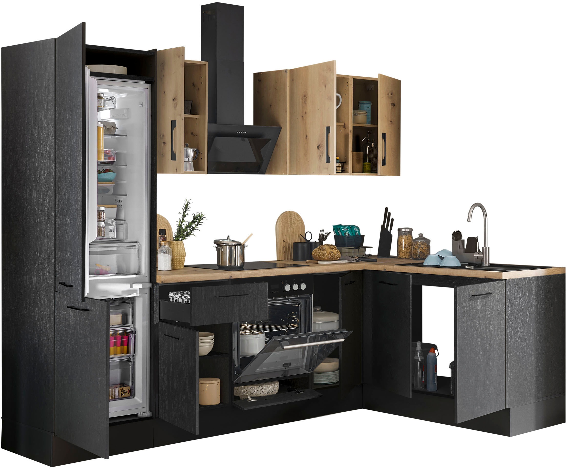 Thumbnail - BASIC by Balculina Winkelküche "Turin" Stellbreite 270x175 cm, wahlweise mit E-Geräten