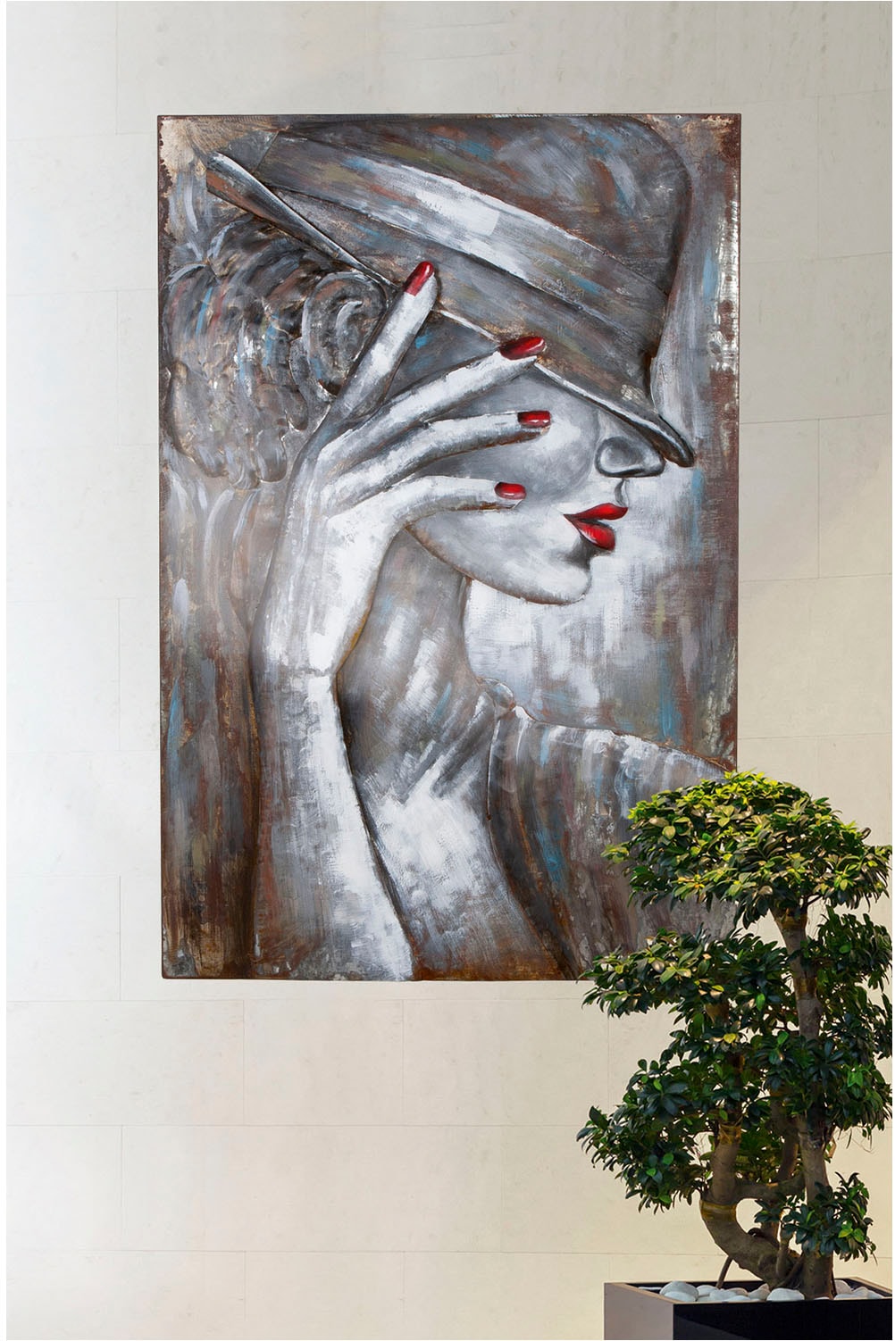 Casablanca by Gilde Metallbild »Bild rechteckig Casablanca weiß H. 120 cm«, (1 St.)