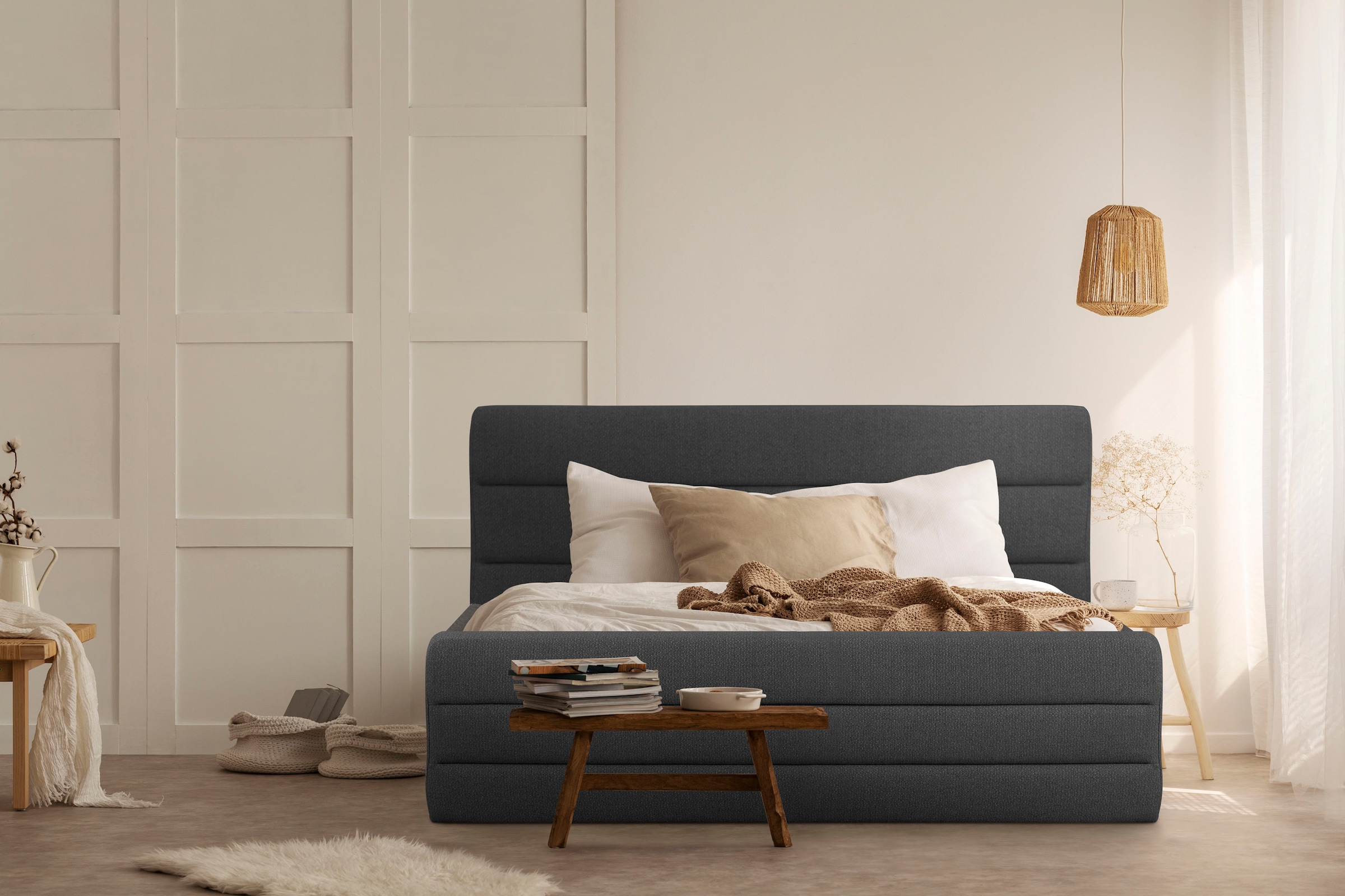 Home affaire Polsterbett "Merrit" Quernaht im Kopf- und Fußteil, in 5 Breit günstig online kaufen