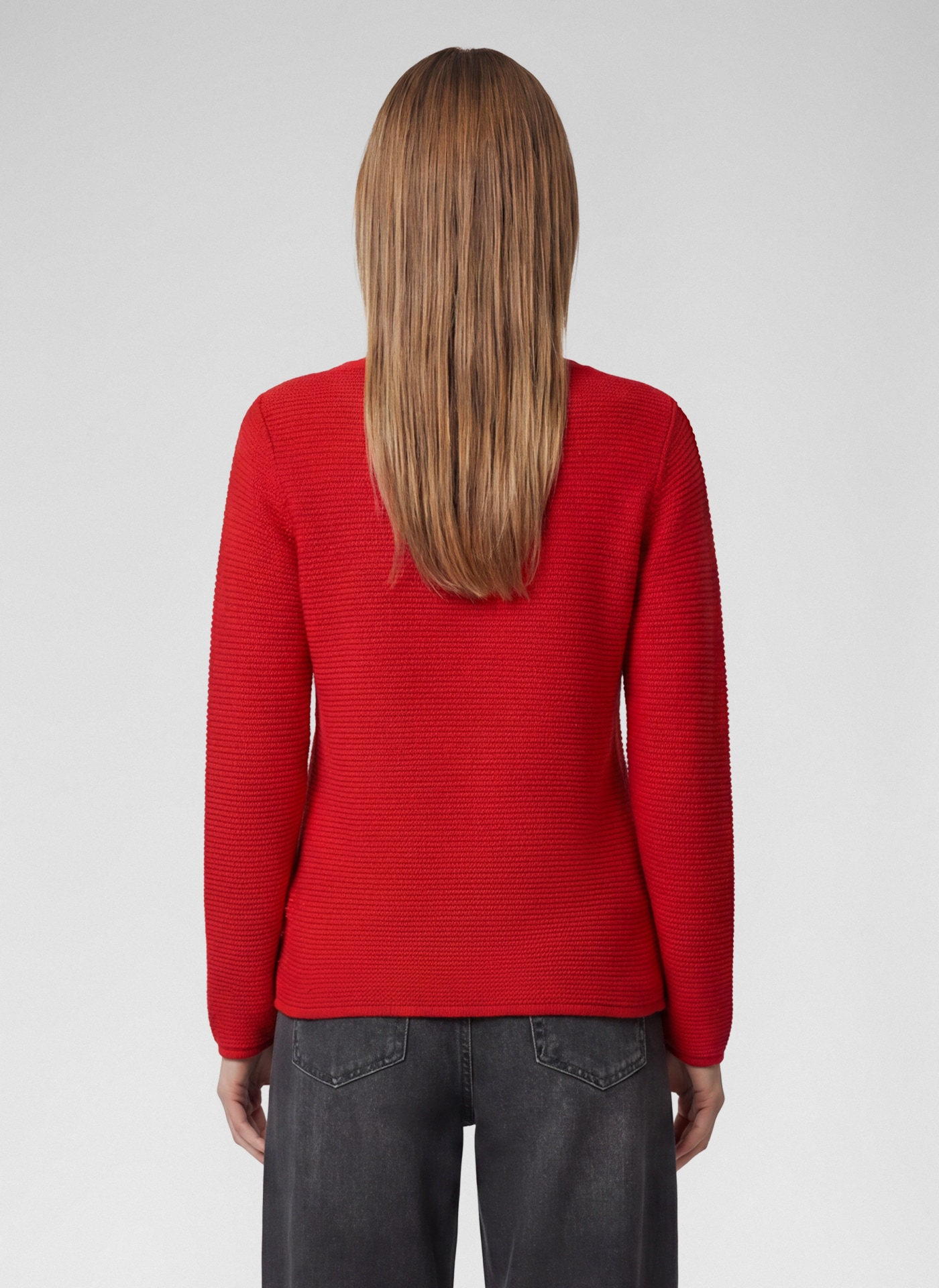 Rabe Strickpullover mit feiner Struktur / Rundhals