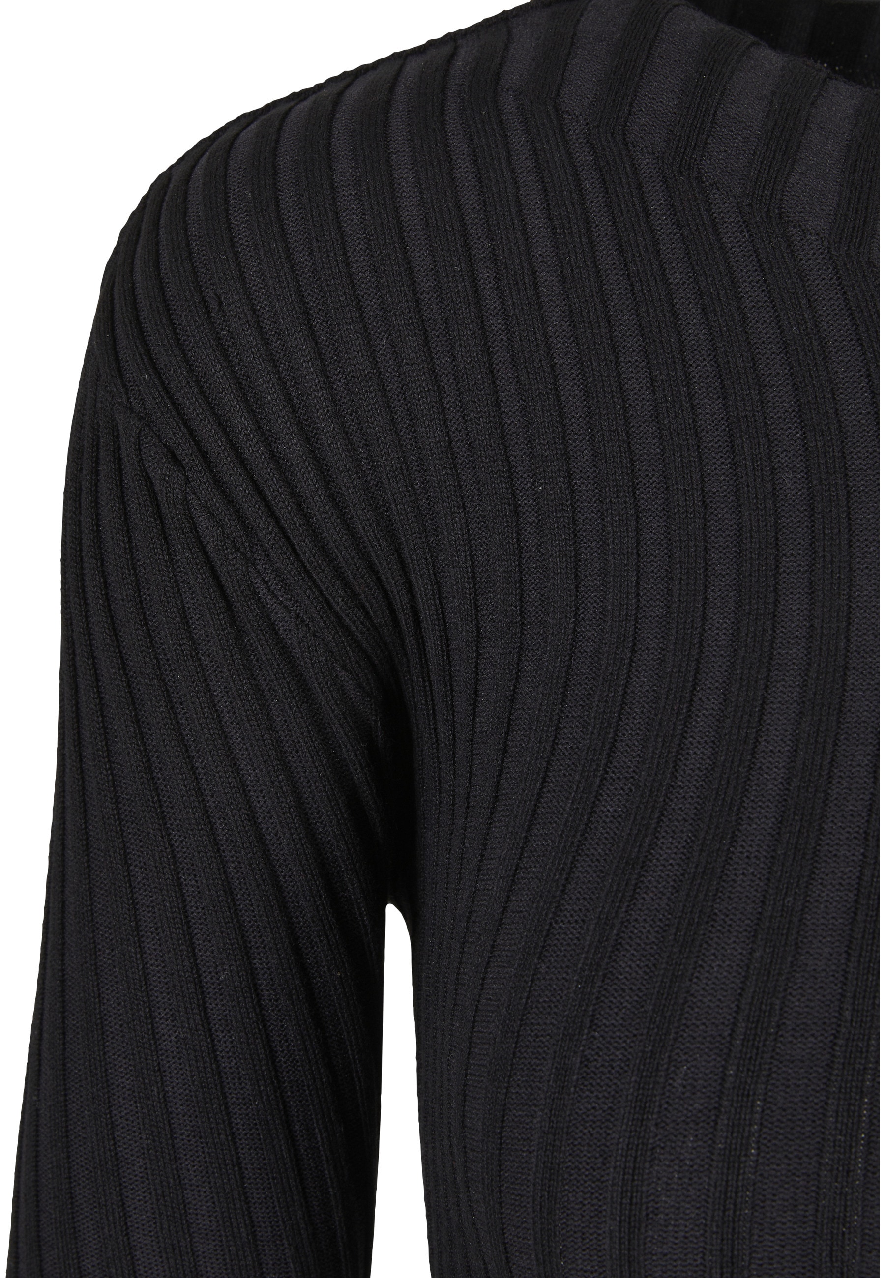 URBAN CLASSICS Fleecepullover »Urban Classics Damen Ladies Short Rib Knit Twisted Back Sweater«, 1 Stk.
