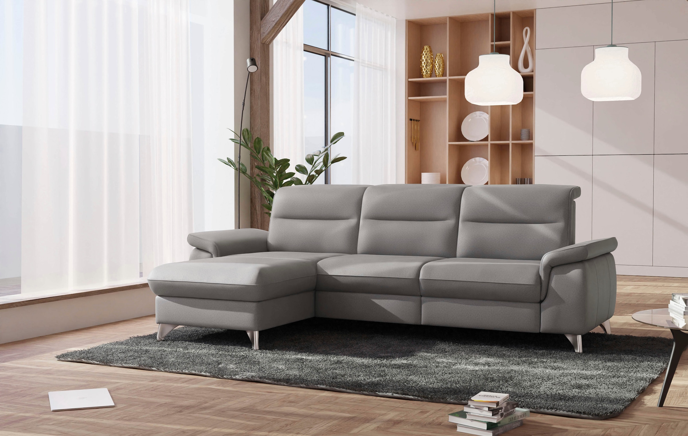 sit&more Ecksofa »Astoria L-Form« wahlweise mit motorischer Relaxfunktion