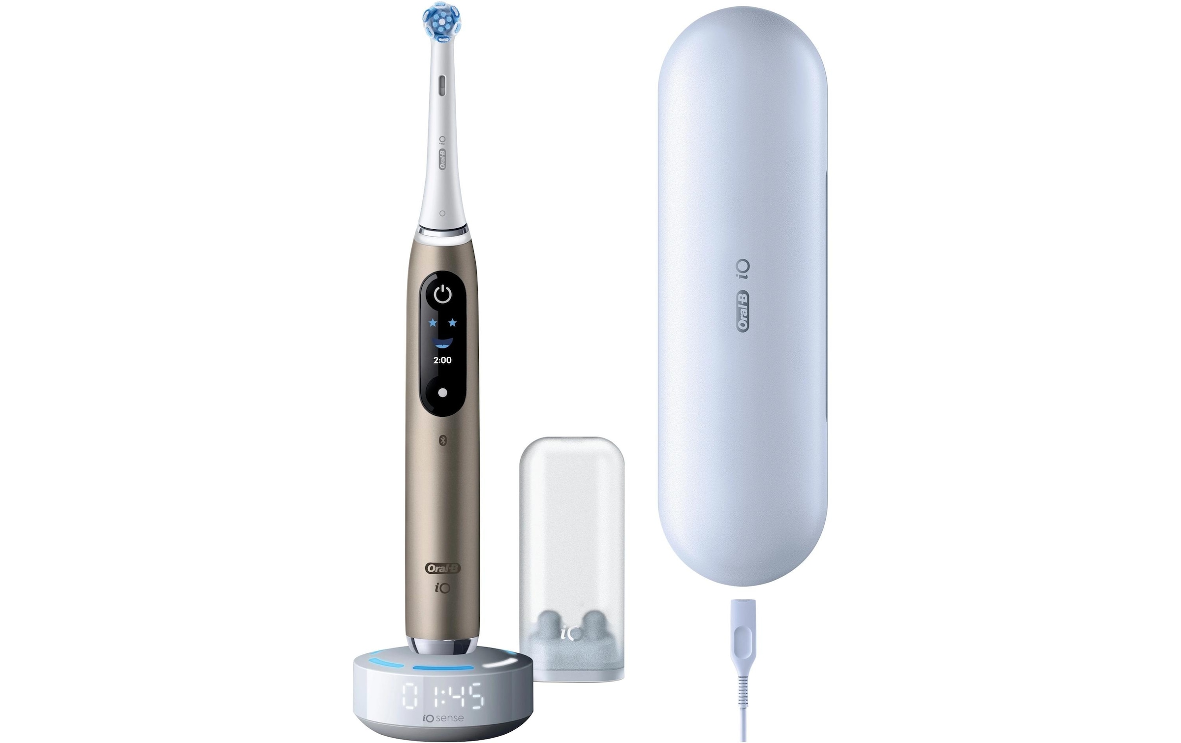 Oral-B Gold Weiß Elektrische Zahnbürste "Io Series 10" 1 Stk. Aufsteckbürsten Inkl. 1 Aufsteckbürste Io Sense Schnellladestation Lade-Reise-Etui von Baur - Image 11
