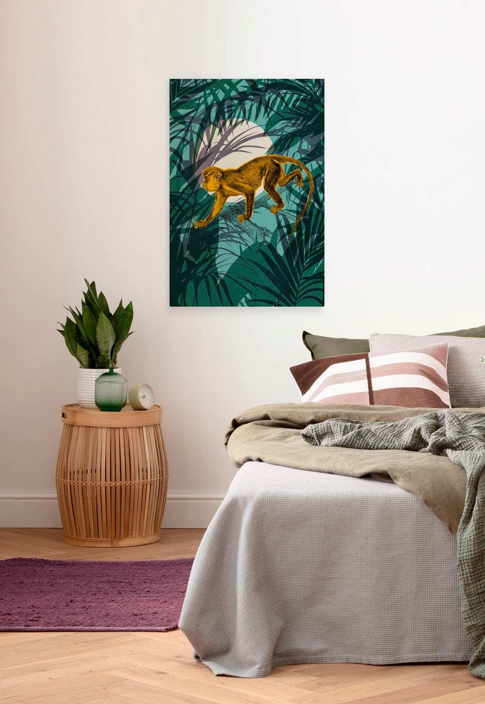 Komar Leinwandbild "Sneaky Monkey - Größe 40 x 60 cm" Natur 1 Stk. tlg. Kei günstig online kaufen