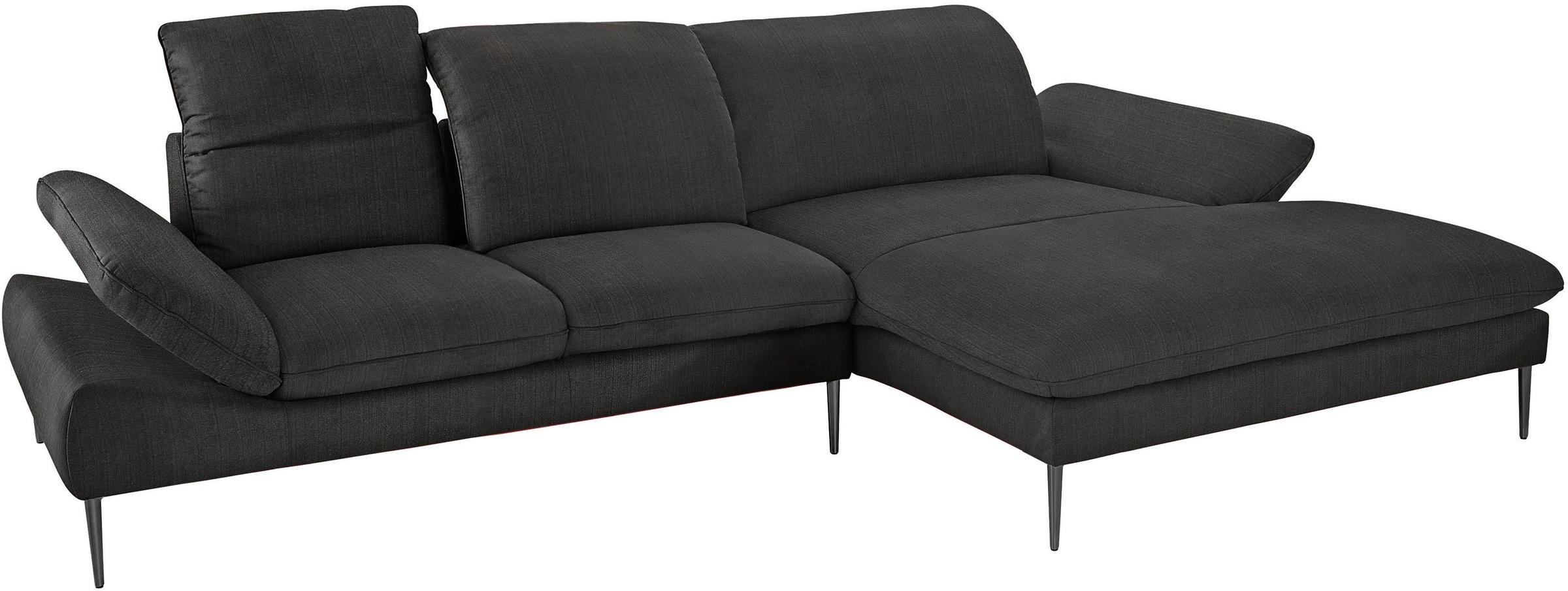 W.SCHILLIG Ecksofa »enjoy&MORE, Designsofa, bequem, zeitlos und elegant, L-Form«, Sitztiefenverstellung, Füße schwarz pulverbeschichtet, Breite 340 cm