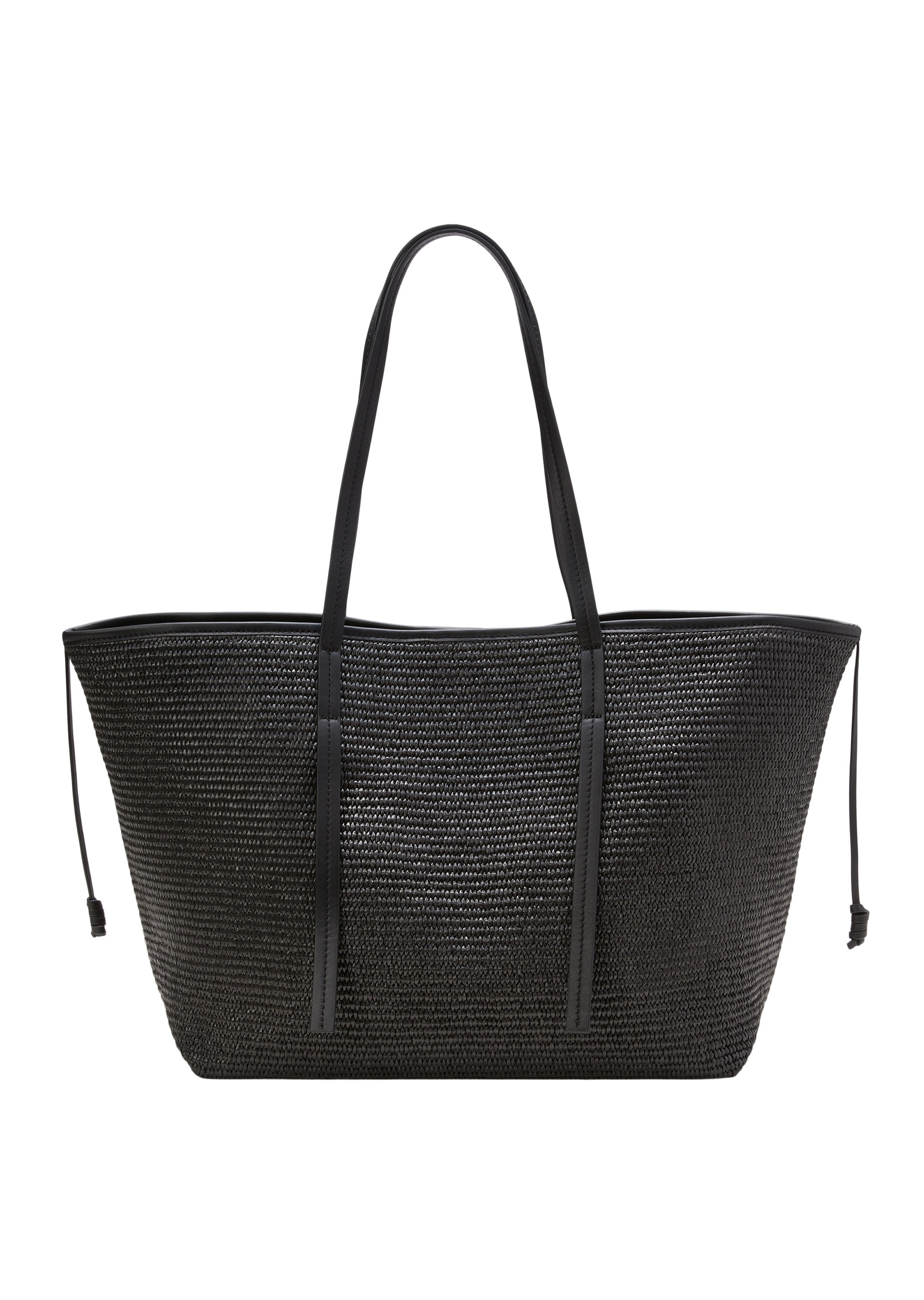Marc O'Polo Shopper »in Bast-Optik mit Echtleder-Details«