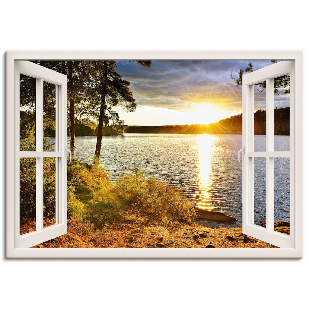 Artland Wandbild »Sonnenuntergang im Algonquin Park«, Fensterblick, (1 St.)