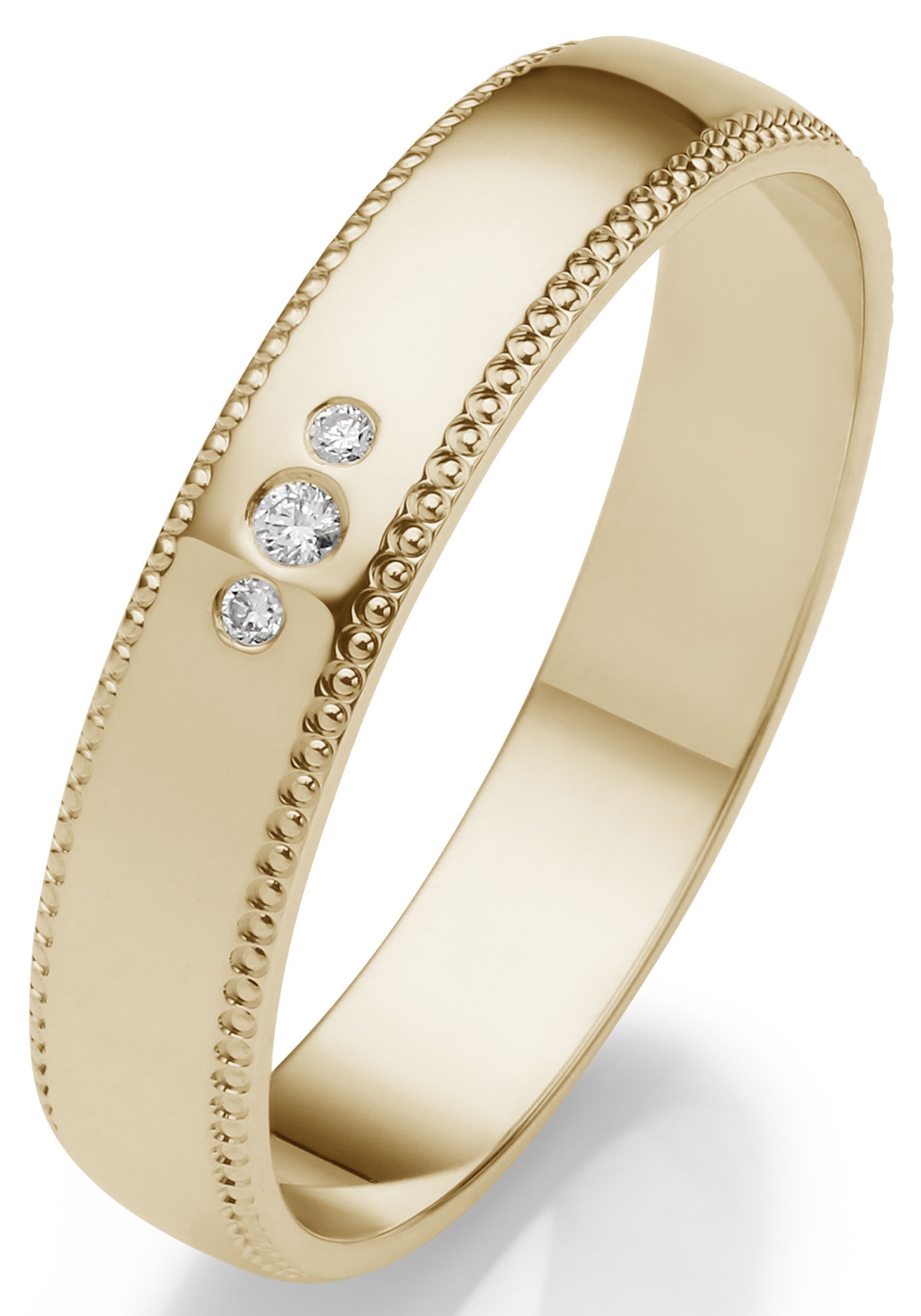 Firetti Trauring »Schmuck Geschenk Gold 375 Hochzeit Ehering "LIEBE"«, Made in Germany, wahlweise mit oder ohne Brillanten